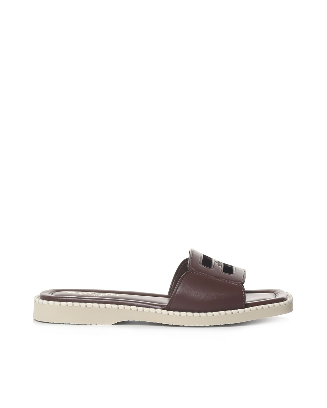 Shop Hogan Flat Sandals In Brown