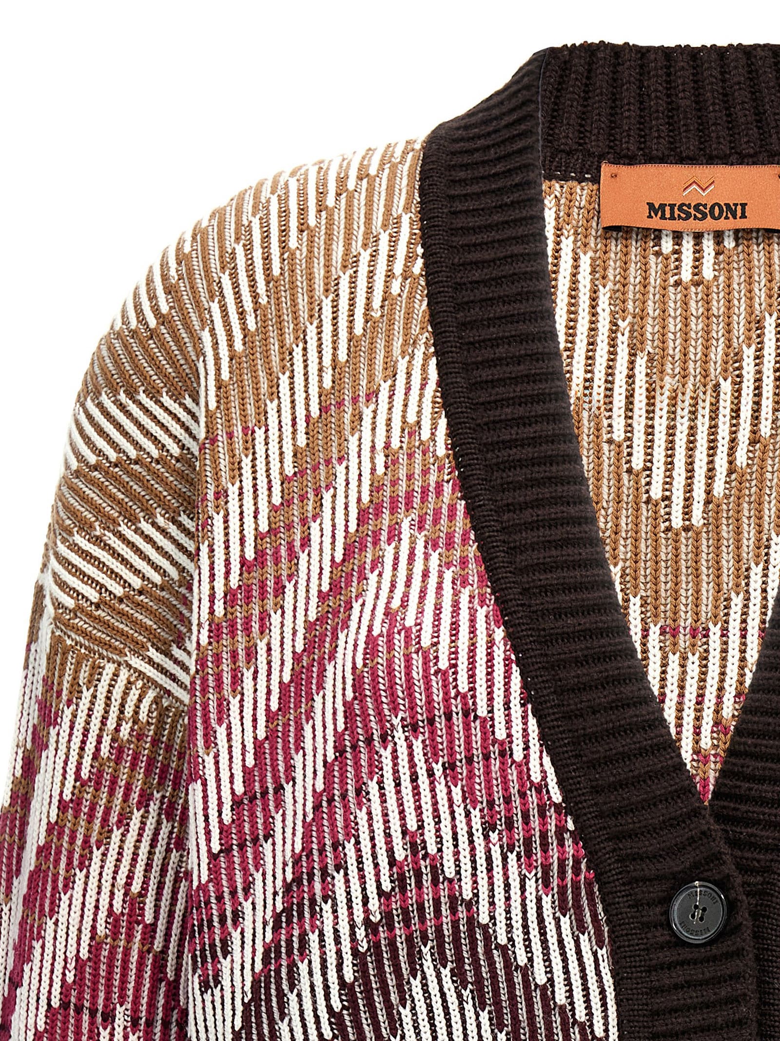 Shop Missoni Zig Zag Cardigan In Multicolor