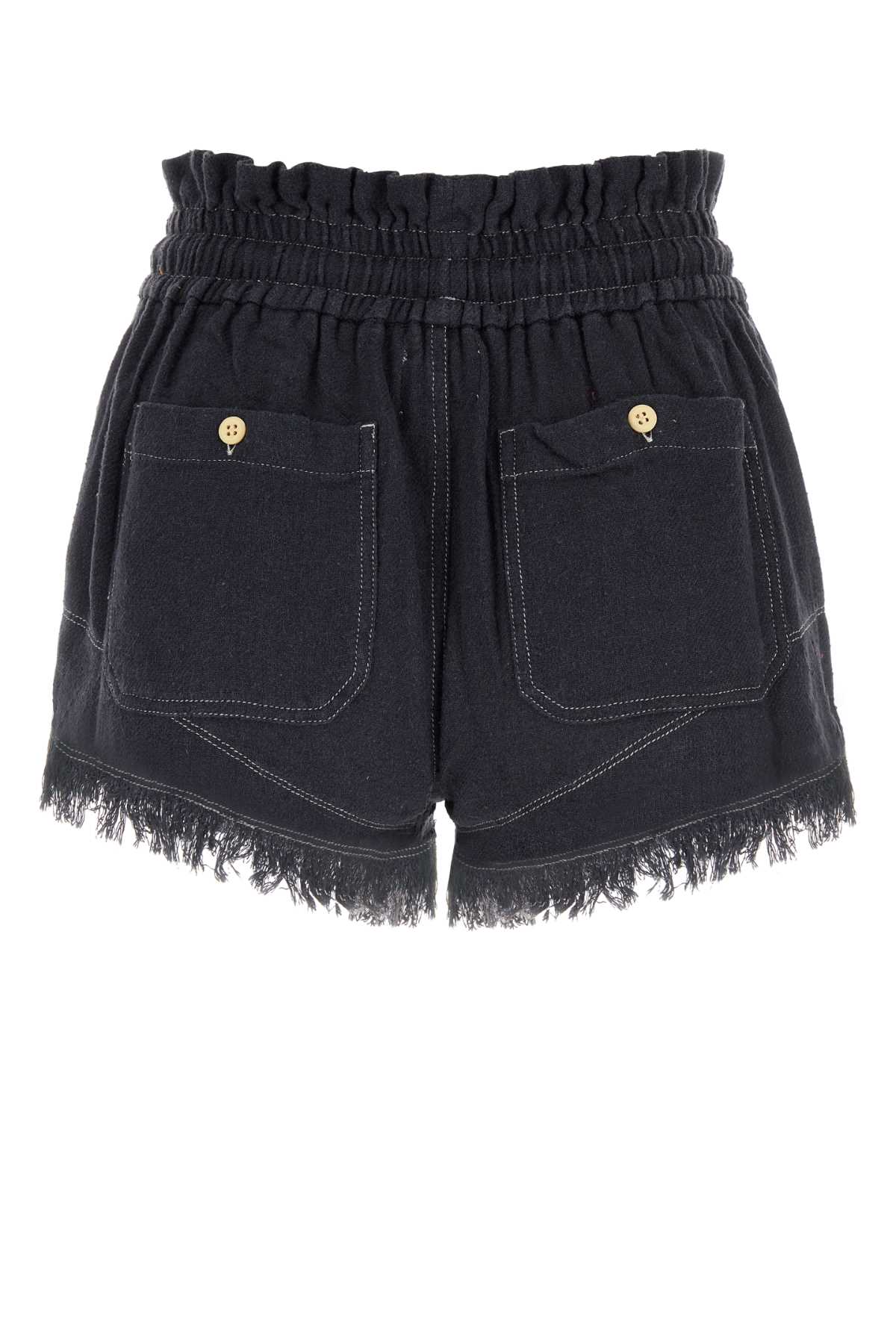Marant Etoile Slate Silk Talapiz Shorts In Fadedblack