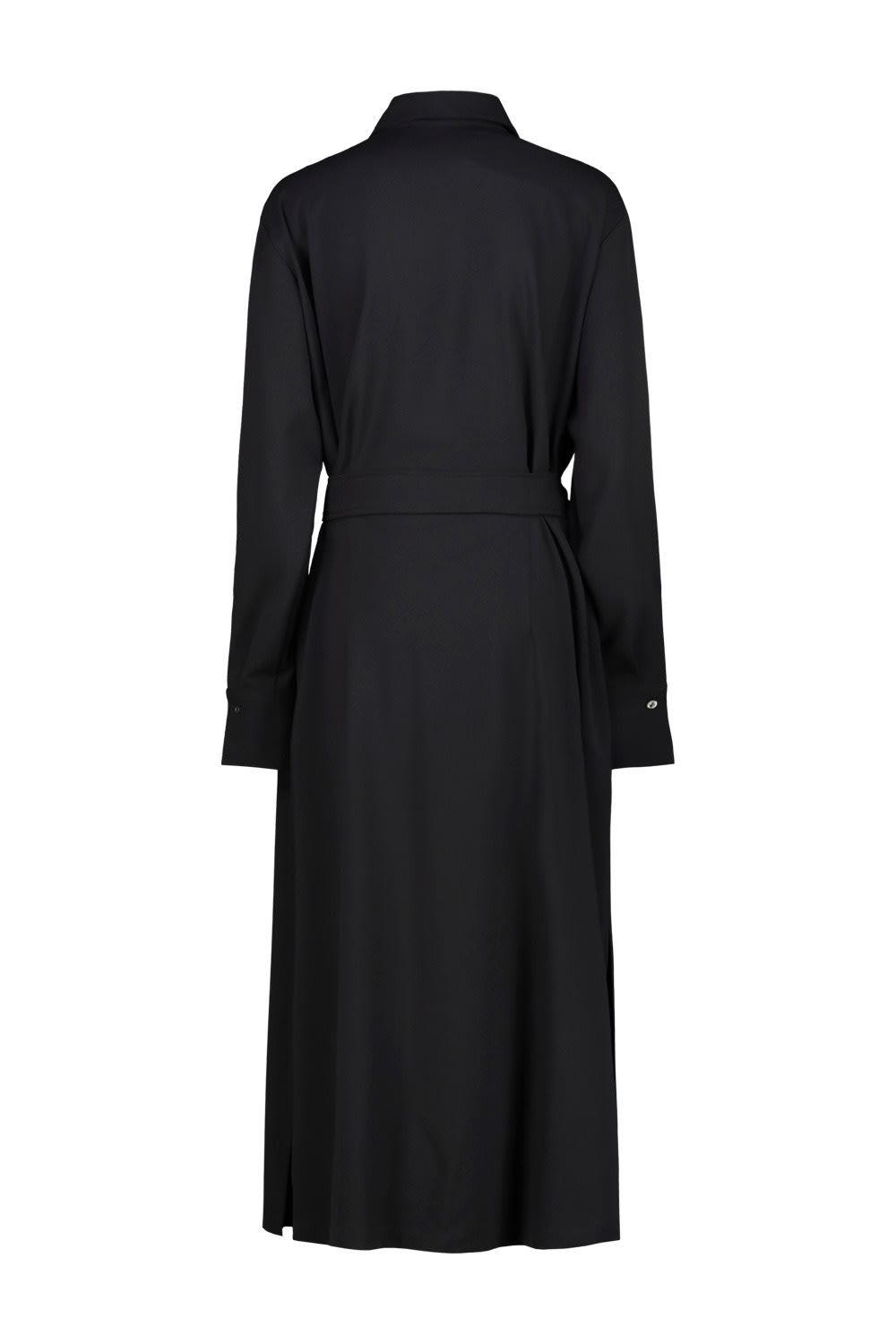 Drhope Flap-pockets Side-slits Dress In Black