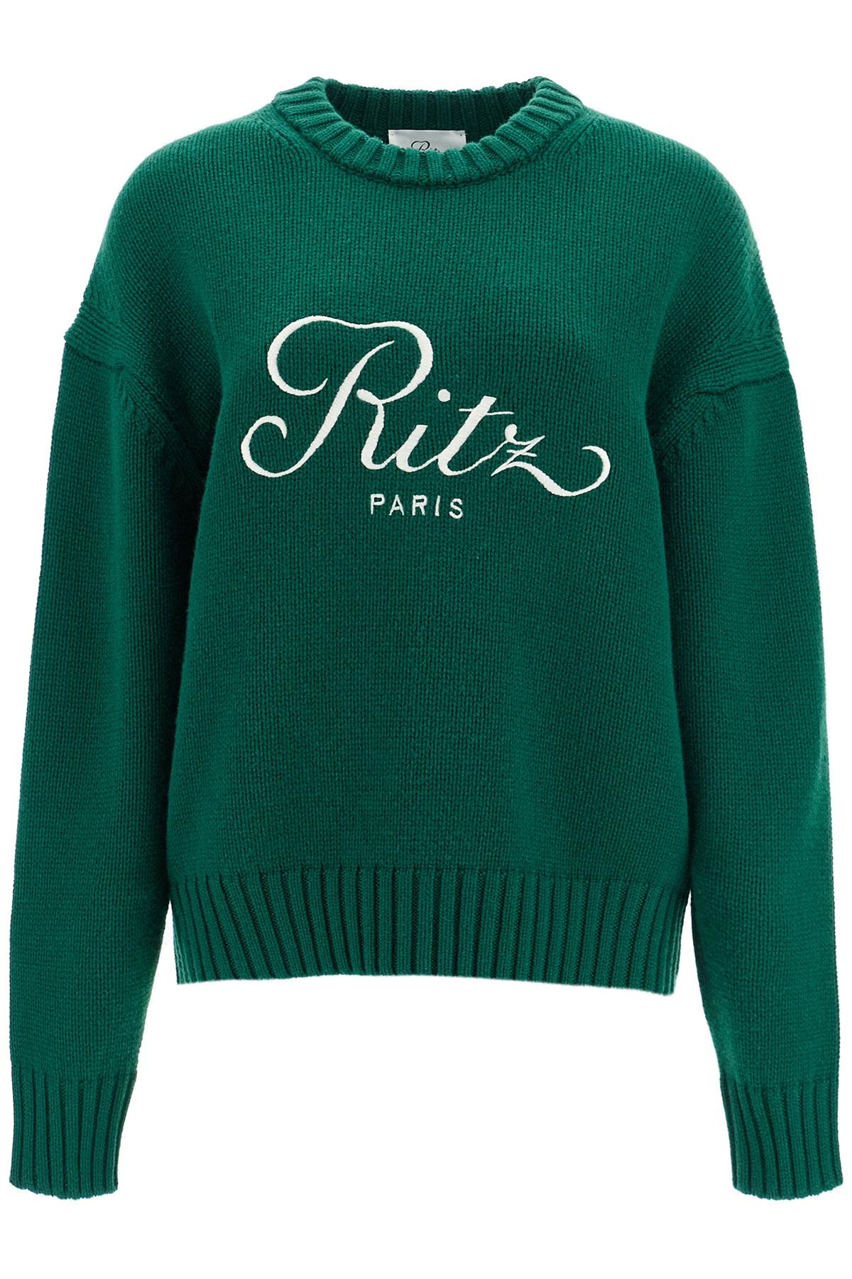 Shop Frame Cashmere Pullover With Ritz Paris  In Hunter Green (green)