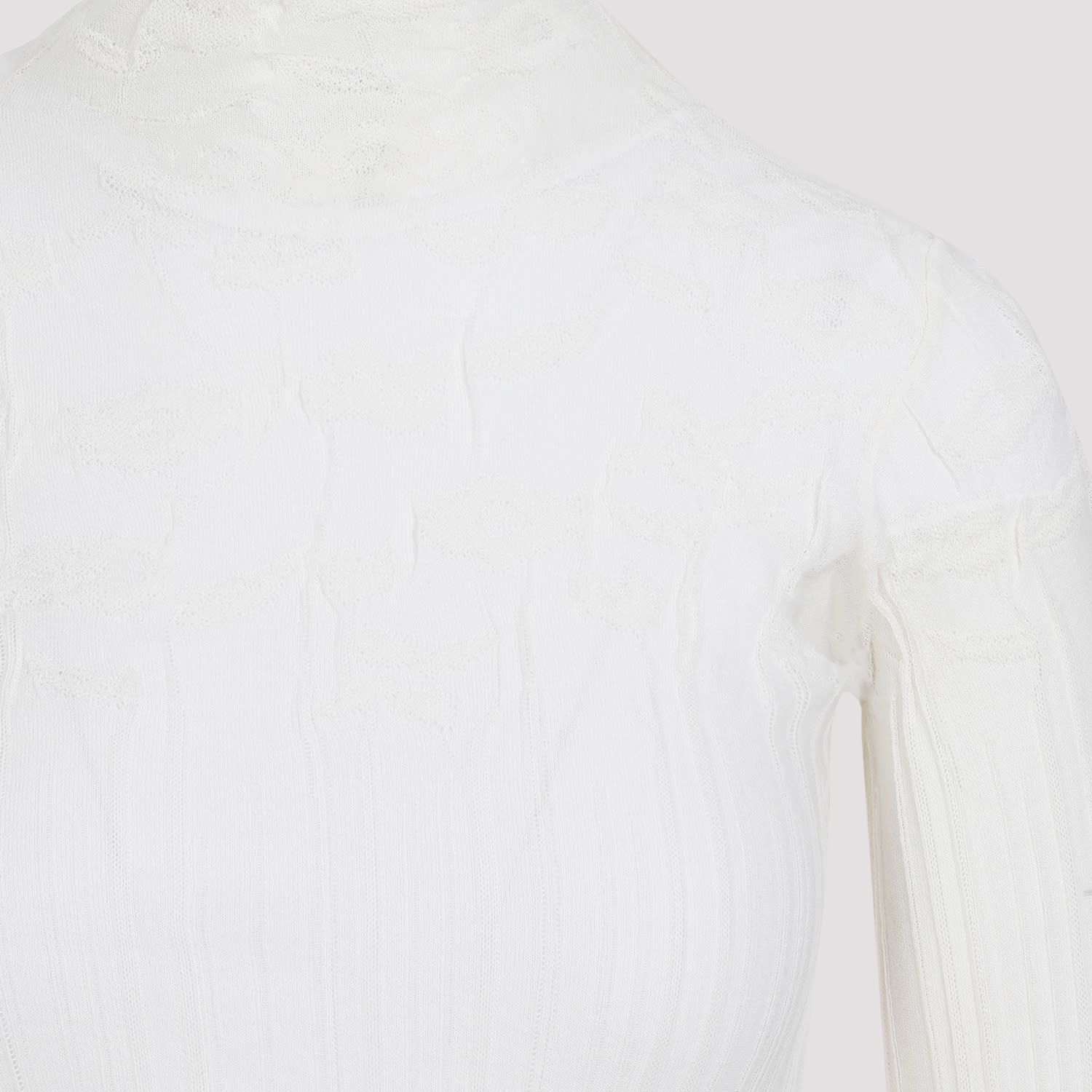 Shop Bottega Veneta Cotton Top In Chalk