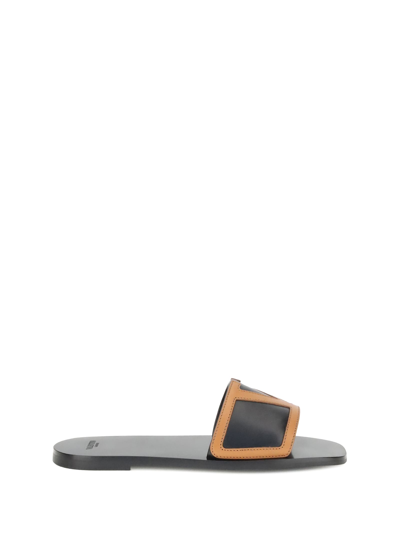 Valentino Viva Superstar Slide Sandal In Nappa Leather In Black