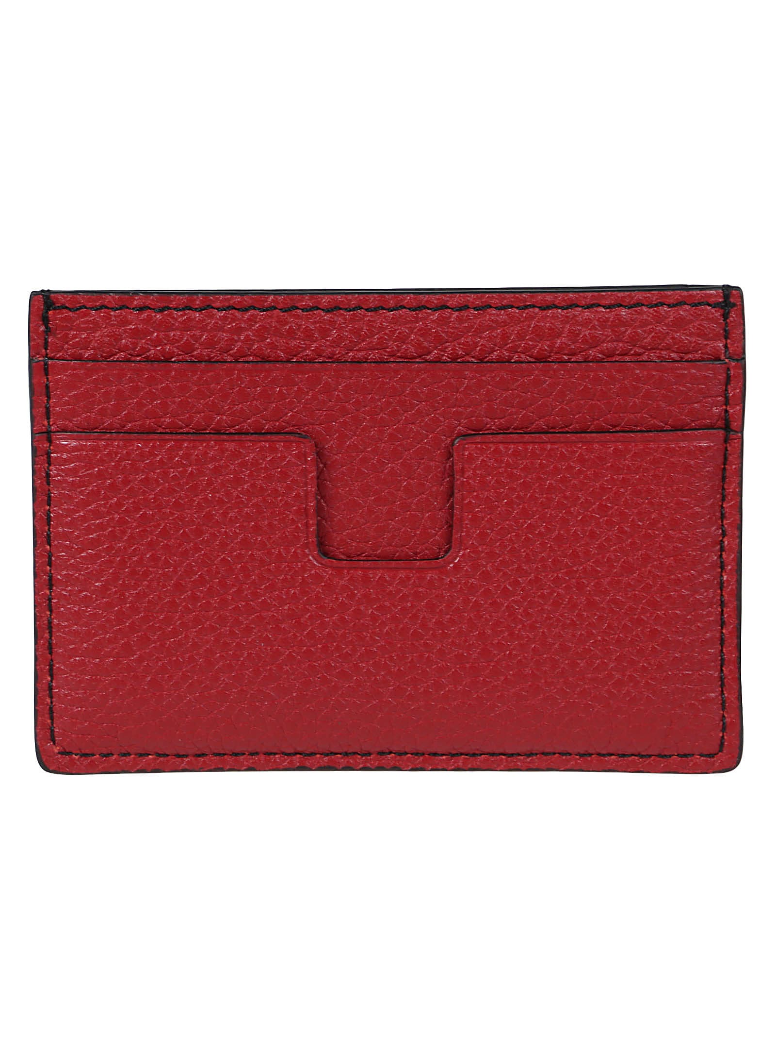 Tom Ford Two-tone Logo Credit Card Holder In Black/dark Red | ModeSens