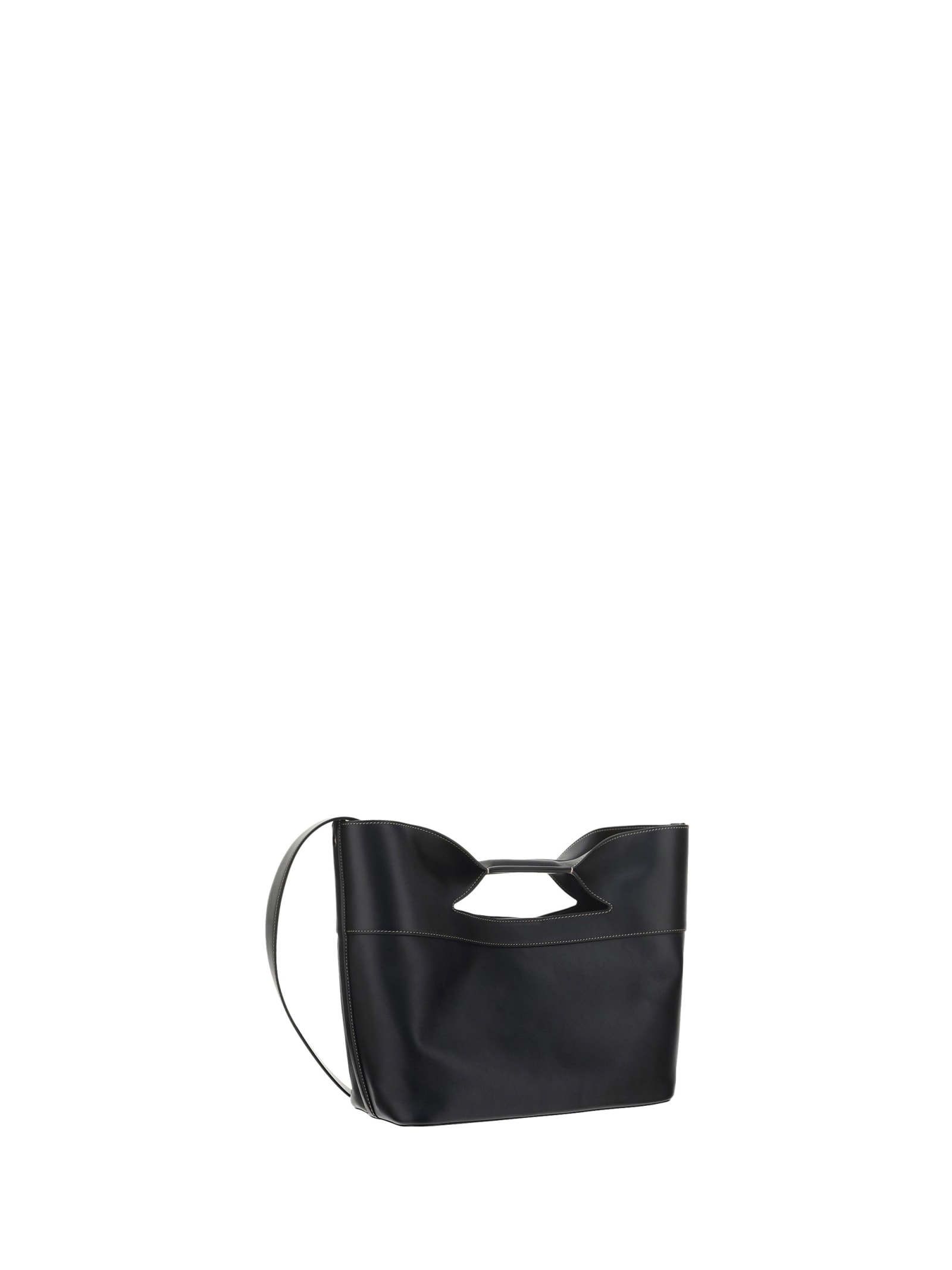 Shop Alexander Mcqueen The Bow Handbag In Black