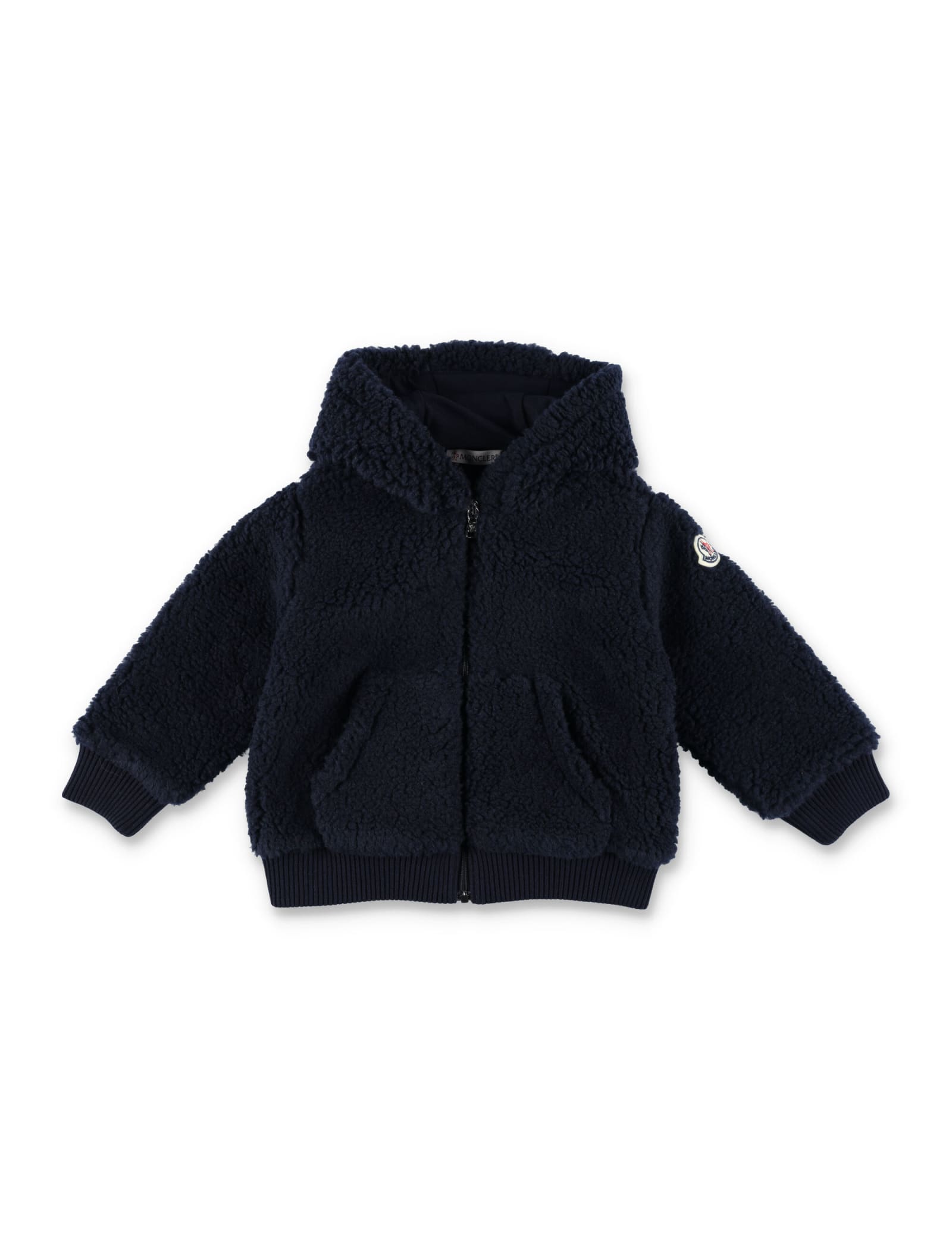 Shop Moncler Ecofur Zip Fleece In Navy