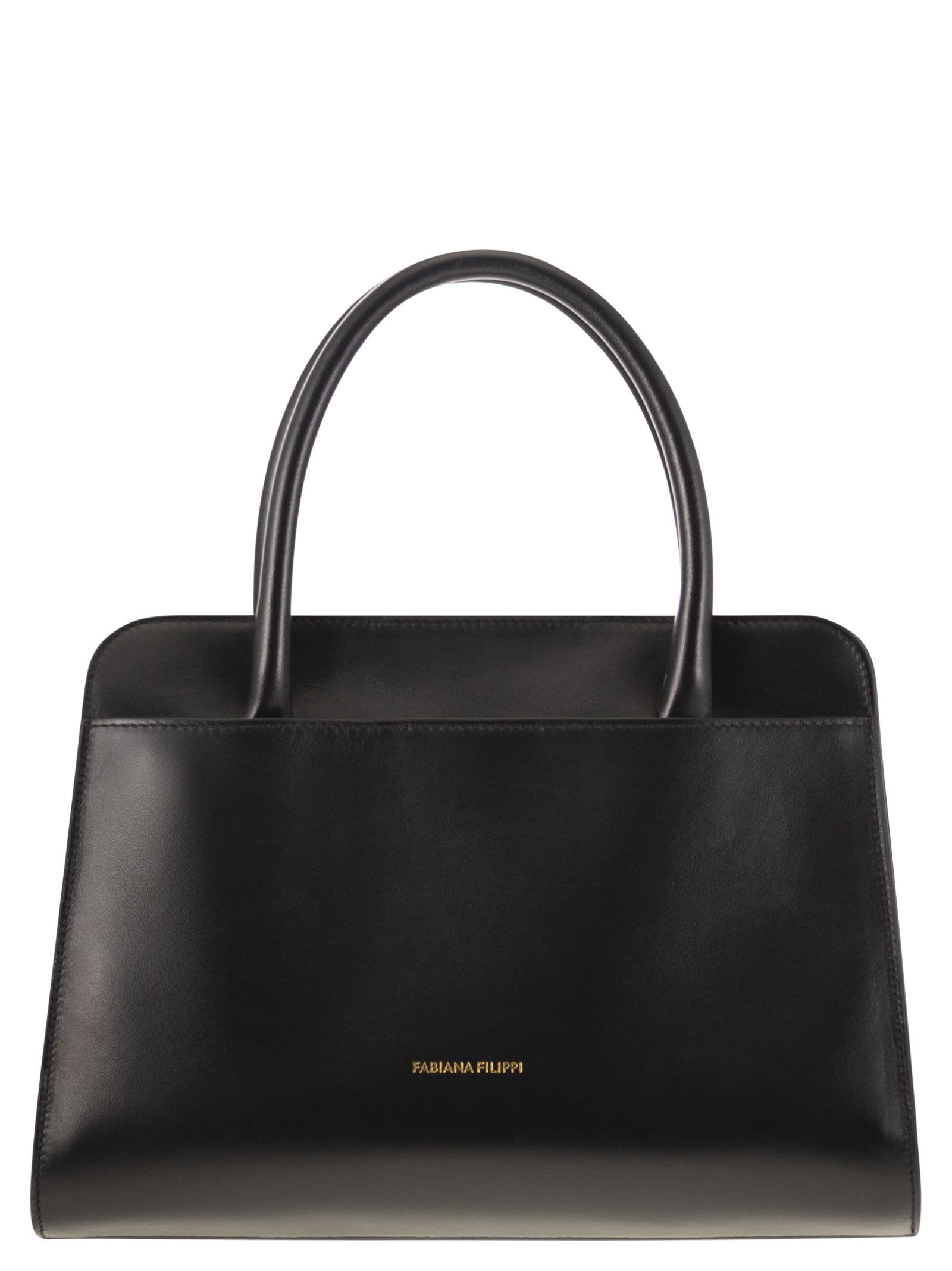 Fabiana Filippi Medium Handbag With Metal Accessory In Black