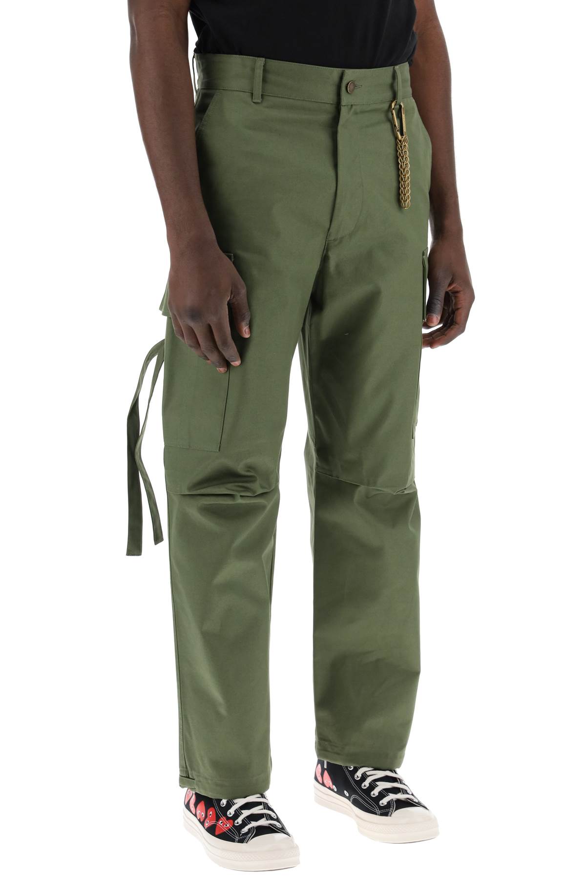 Shop Darkpark Saint Cotton Cargo Pants In Military Green (green)