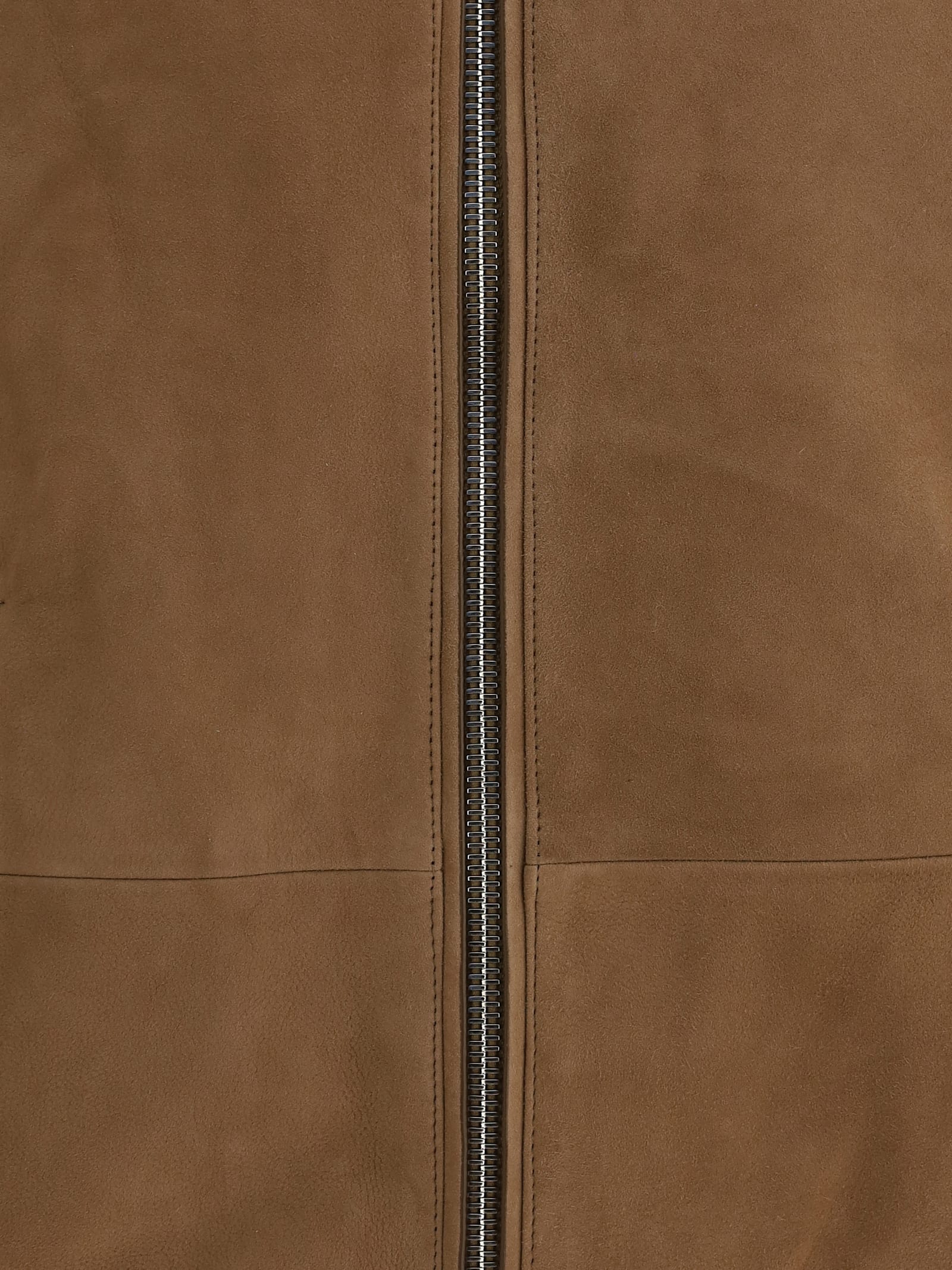 Shop Yves Salomon Suede Bomber Jacket In Sigaro