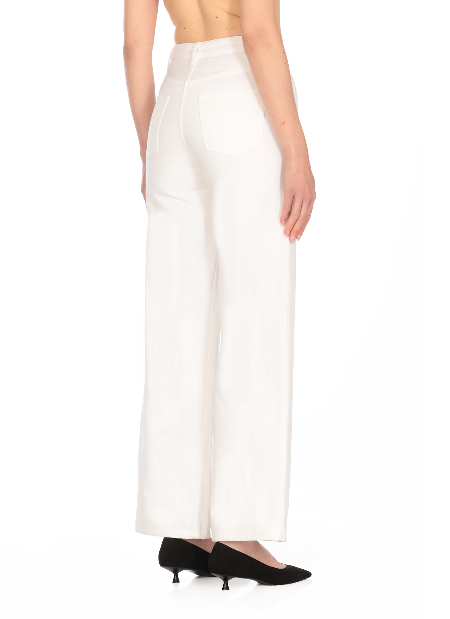 Apc Clinteau High-rise Wide-leg Jeans In Ivory