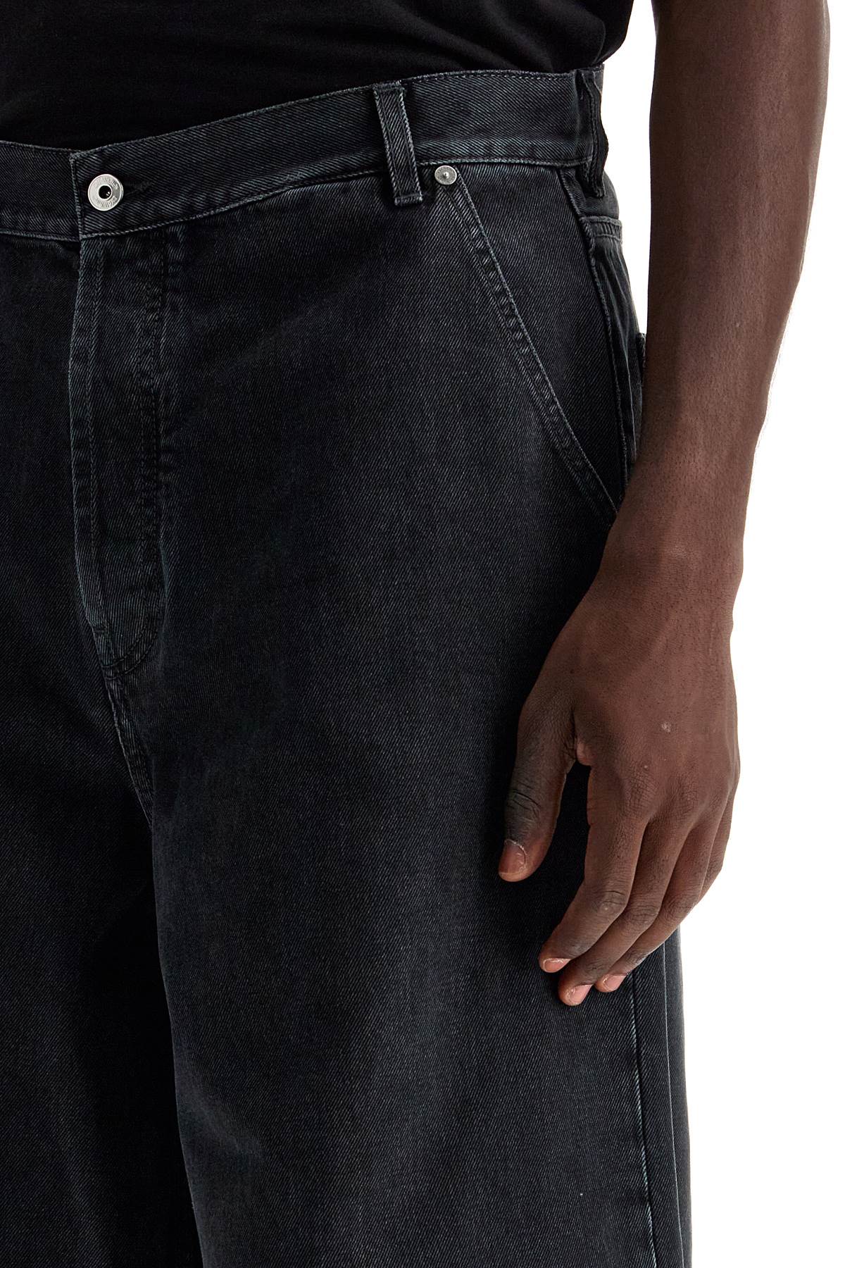 Shop Off-white Wide Five-pocket Jeans With Spacious In Vintage Black - No Color (blue)