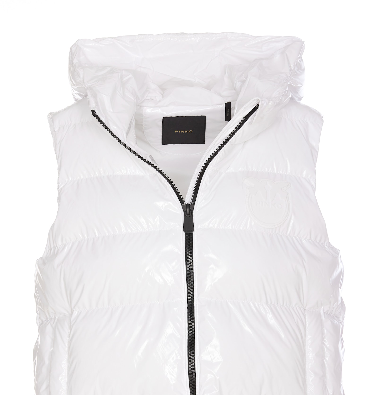 Shop Pinko Crystal Nylon Waistcoat In White