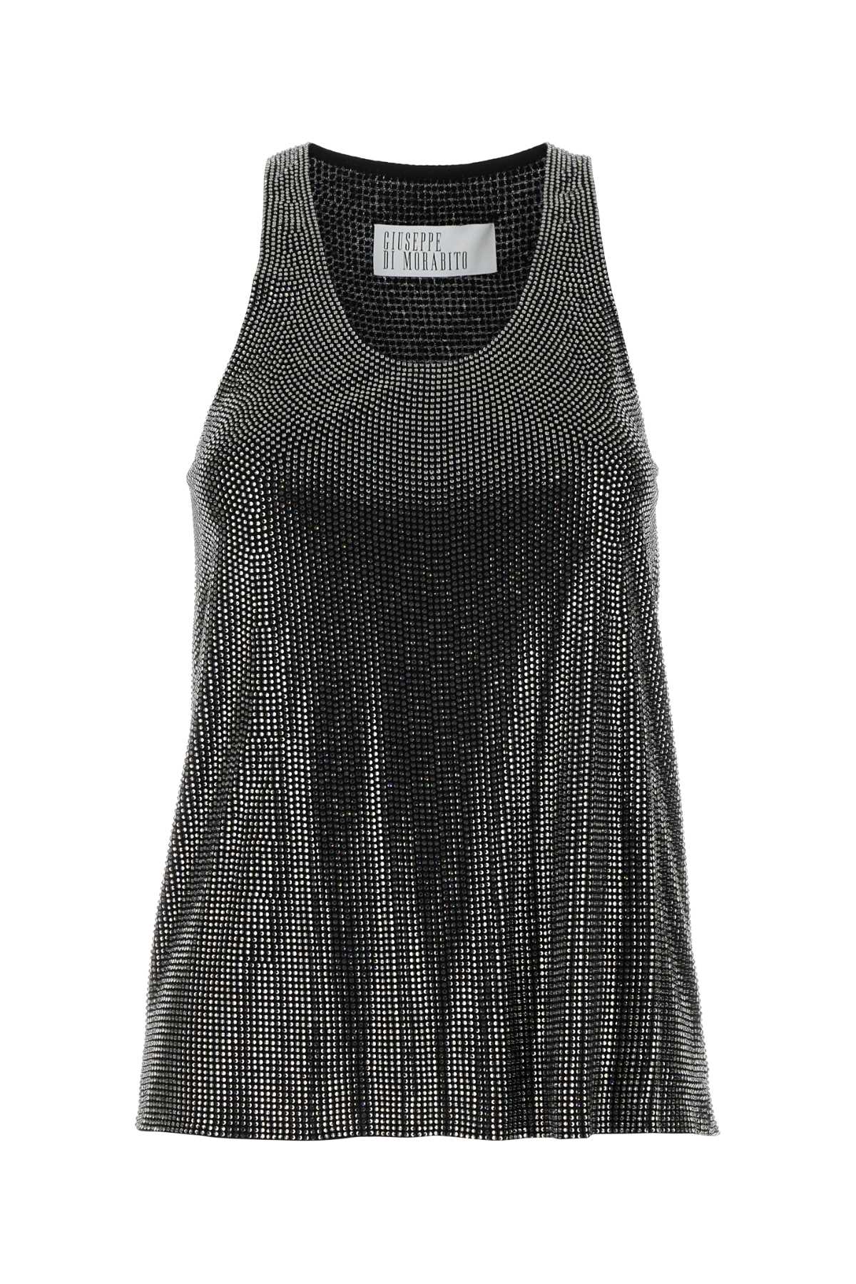 Giuseppe Di Morabito Embellished Viscose Tank Top In Black