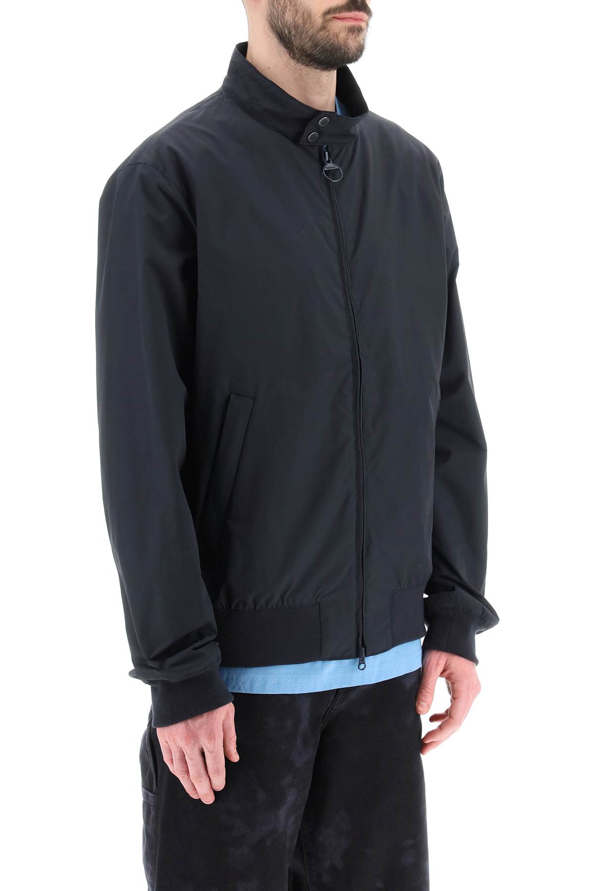 Barbour Blue Nylon Roystone Jacket In Navy