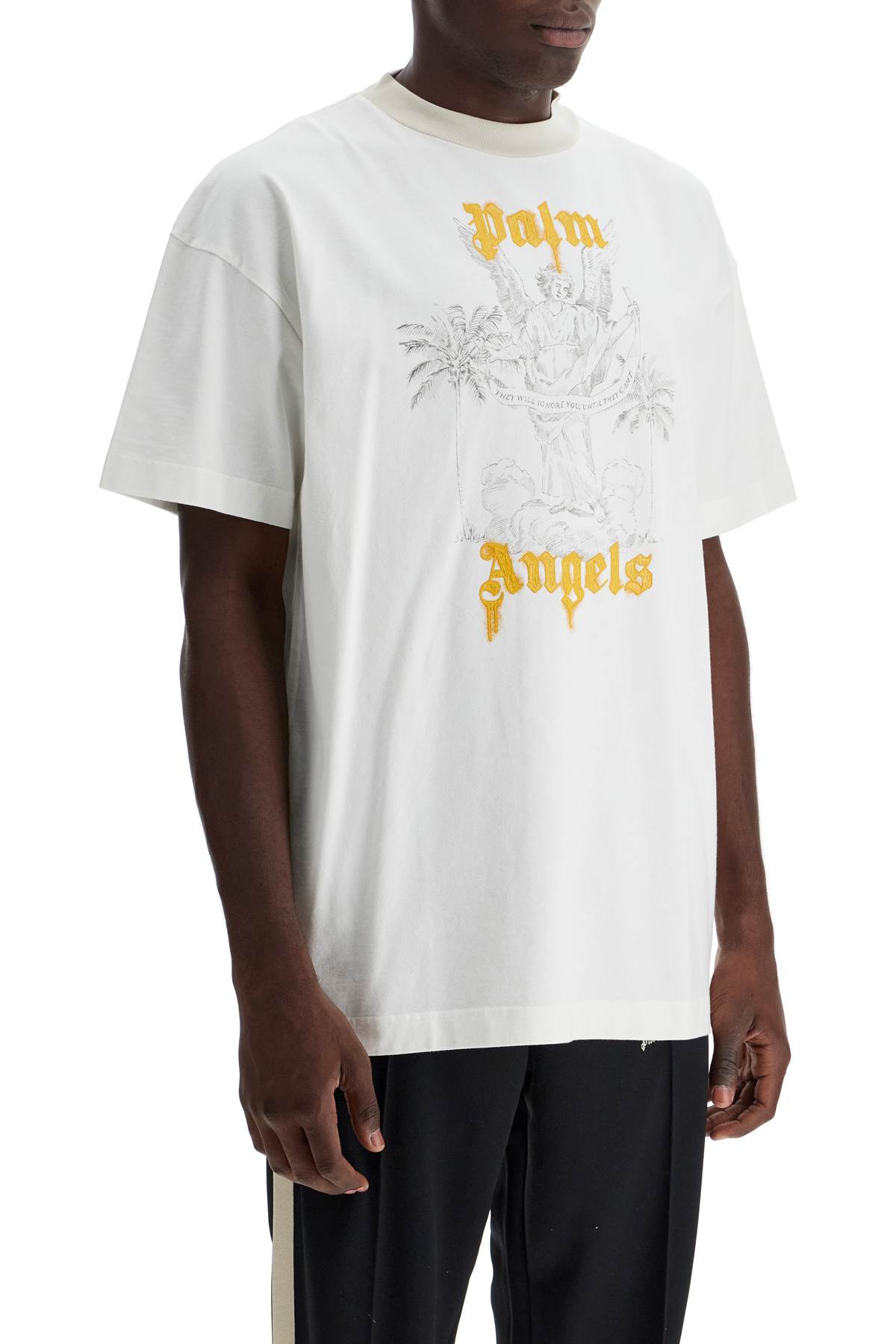 Shop Palm Angels Oversized Pencil Print In Off White