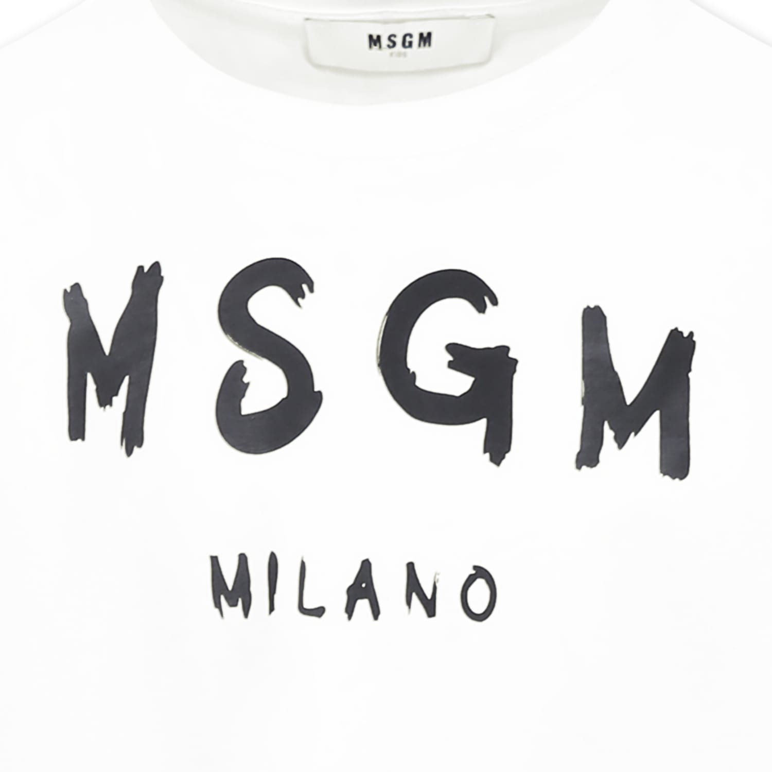 Shop Msgm White T-shirt For Kids With Logo