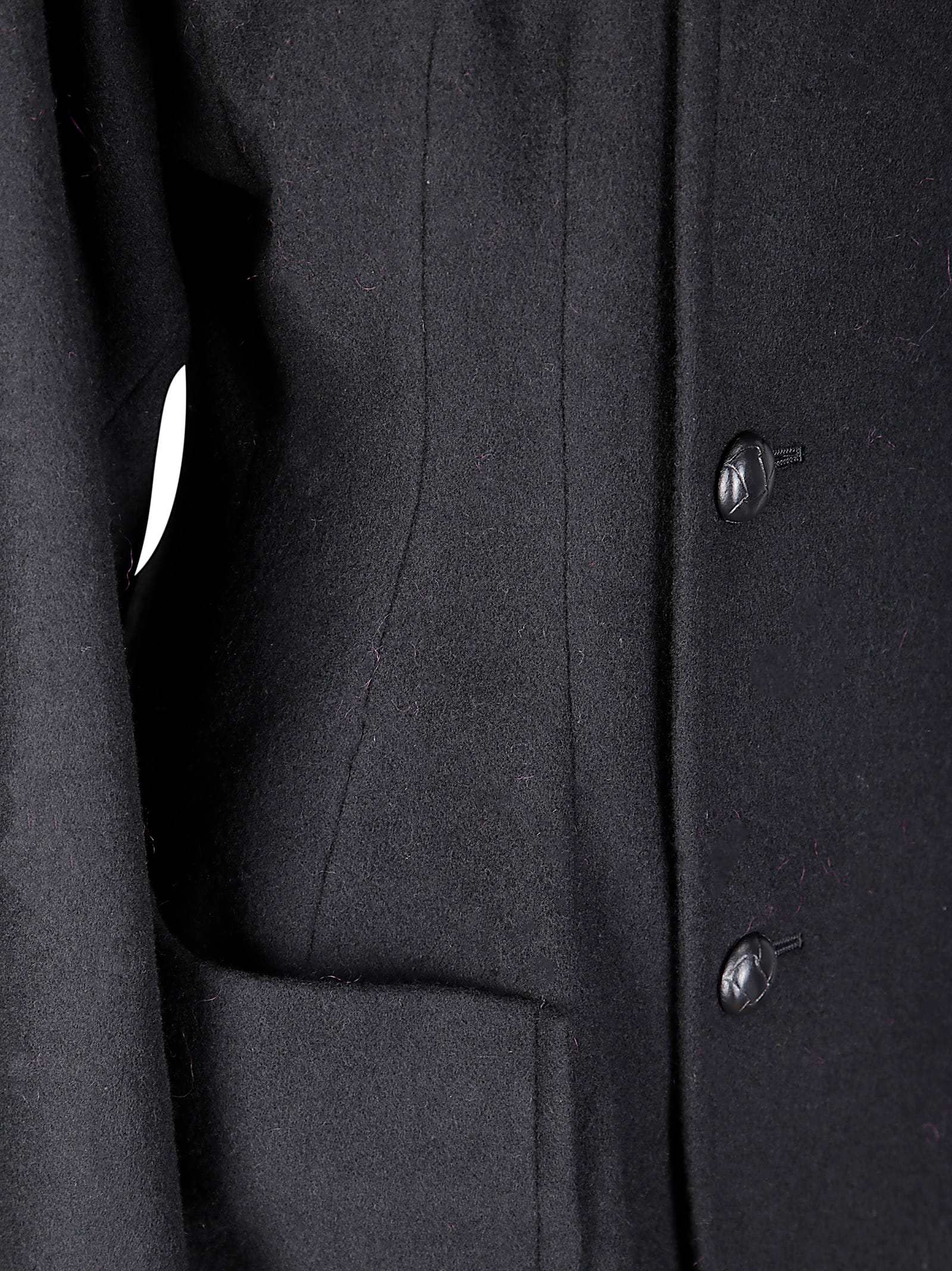 Yohji Yamamoto Double-breasted Coat In Black