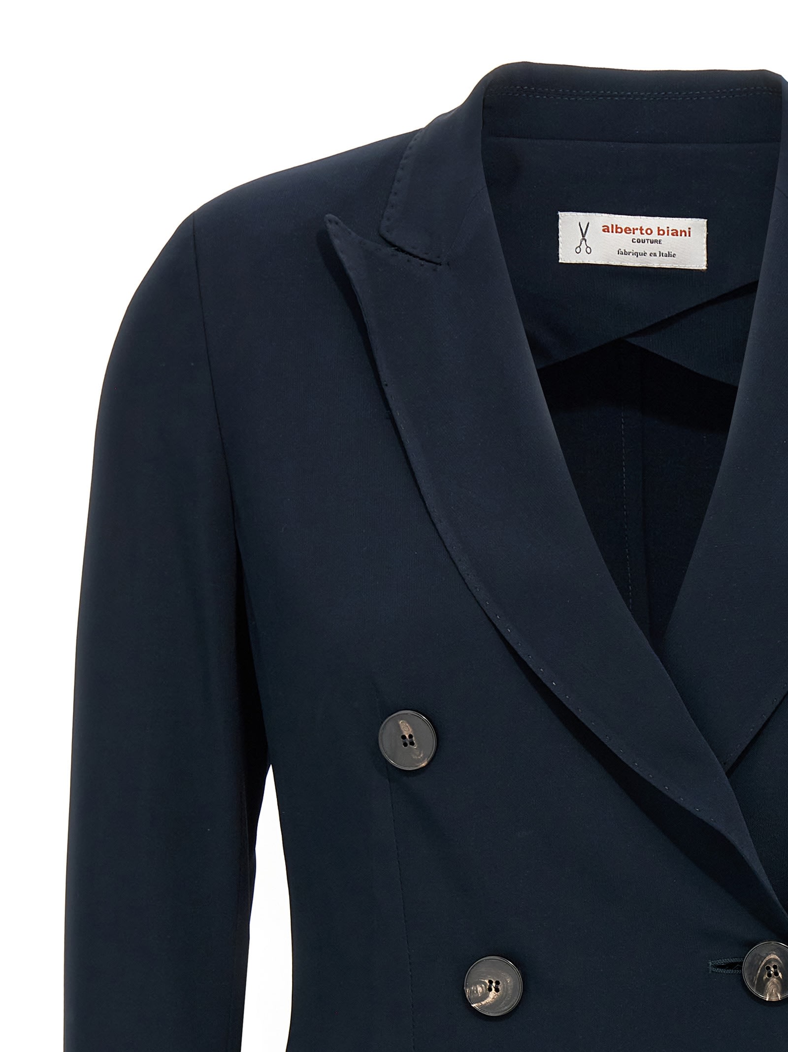 Alberto Biani Dark Blue Double-breasted Blazer In Blue
