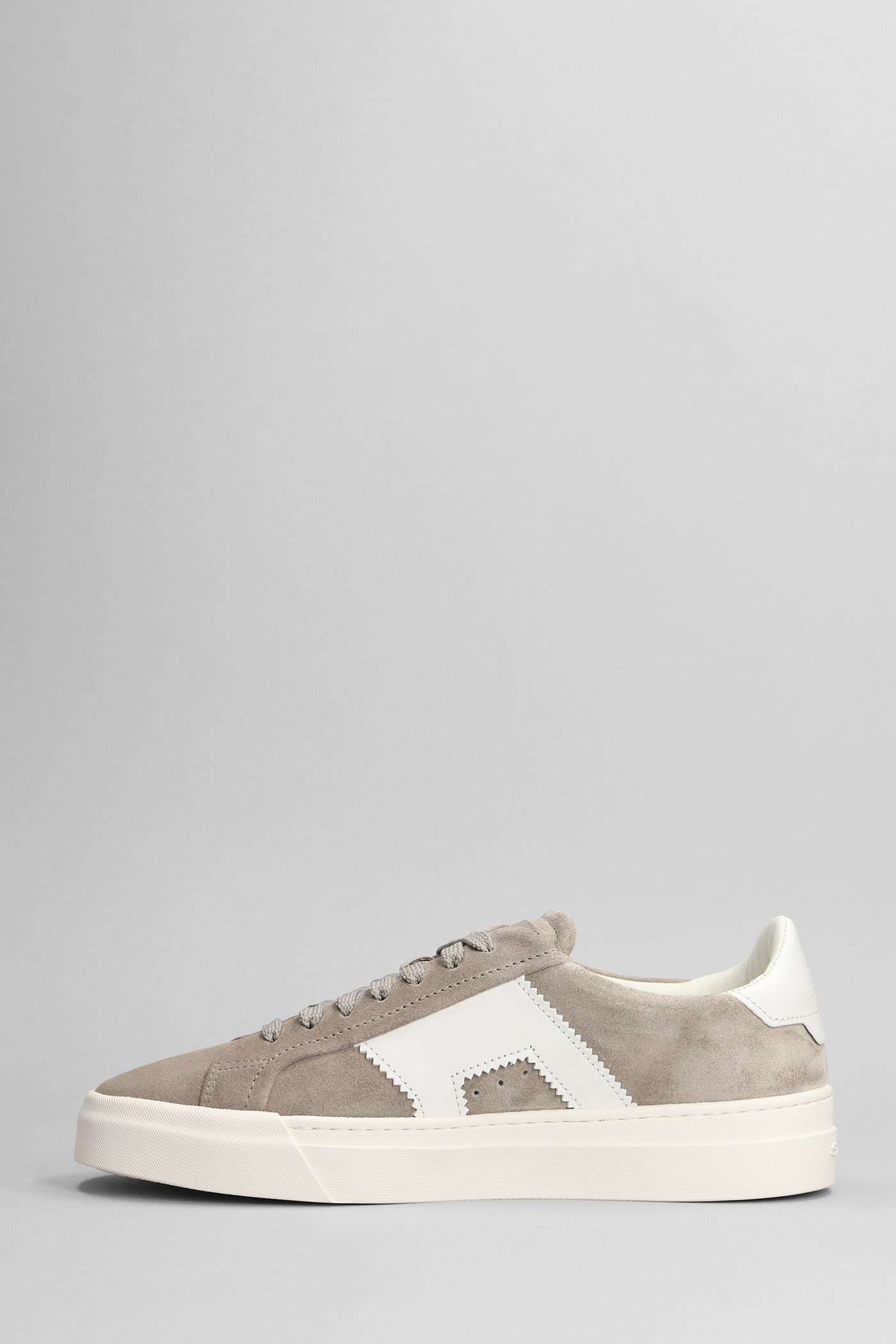 Shop Santoni Dbs1 Sneakers In Taupe Suede