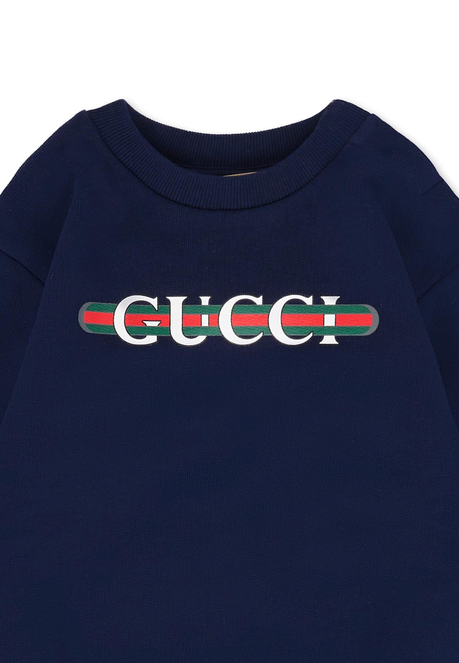 Gucci Blue Sweatshirt For Babykids With Logo In Blue
