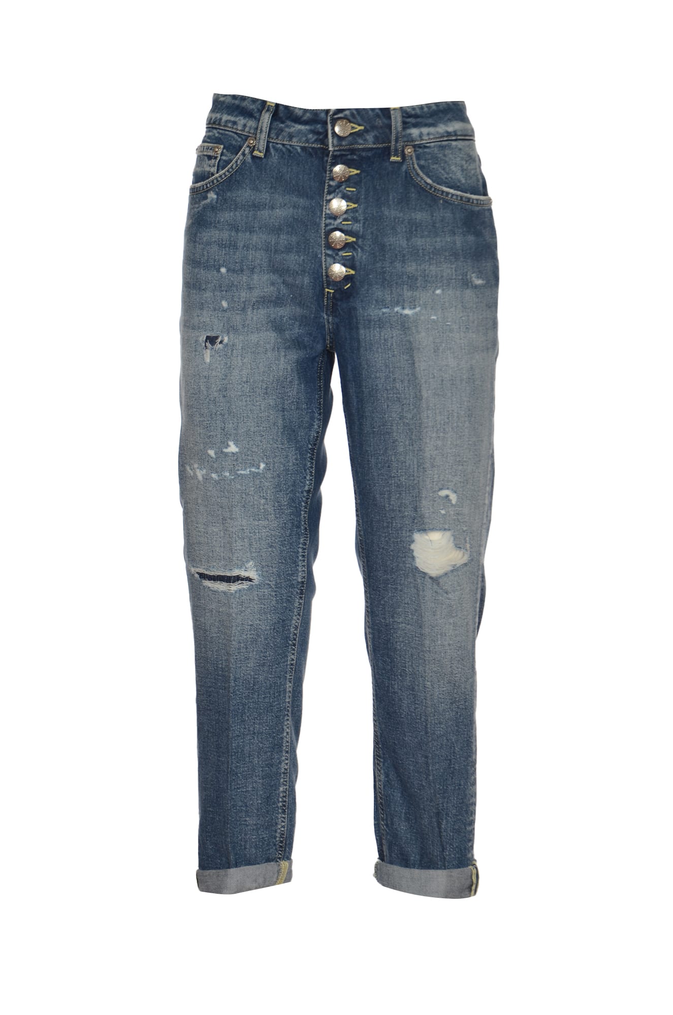 Shop Dondup Distressed Buttoned Jeans
