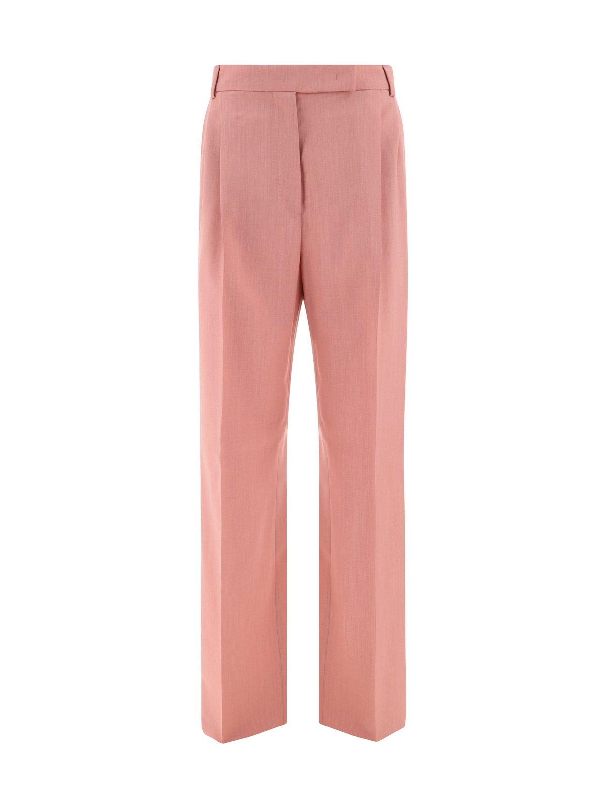 Shop Max Mara High Waist Straight Leg Pants In Pink