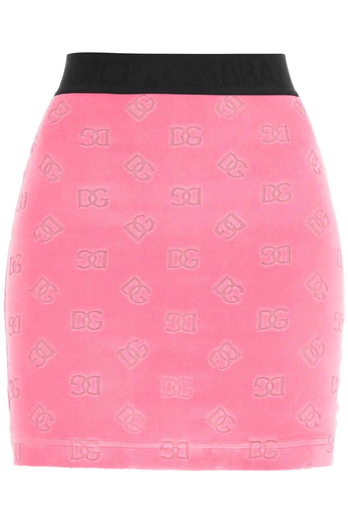 Dolce & Gabbana Minirock Aus Samt In Rosa 2 (fuchsia)