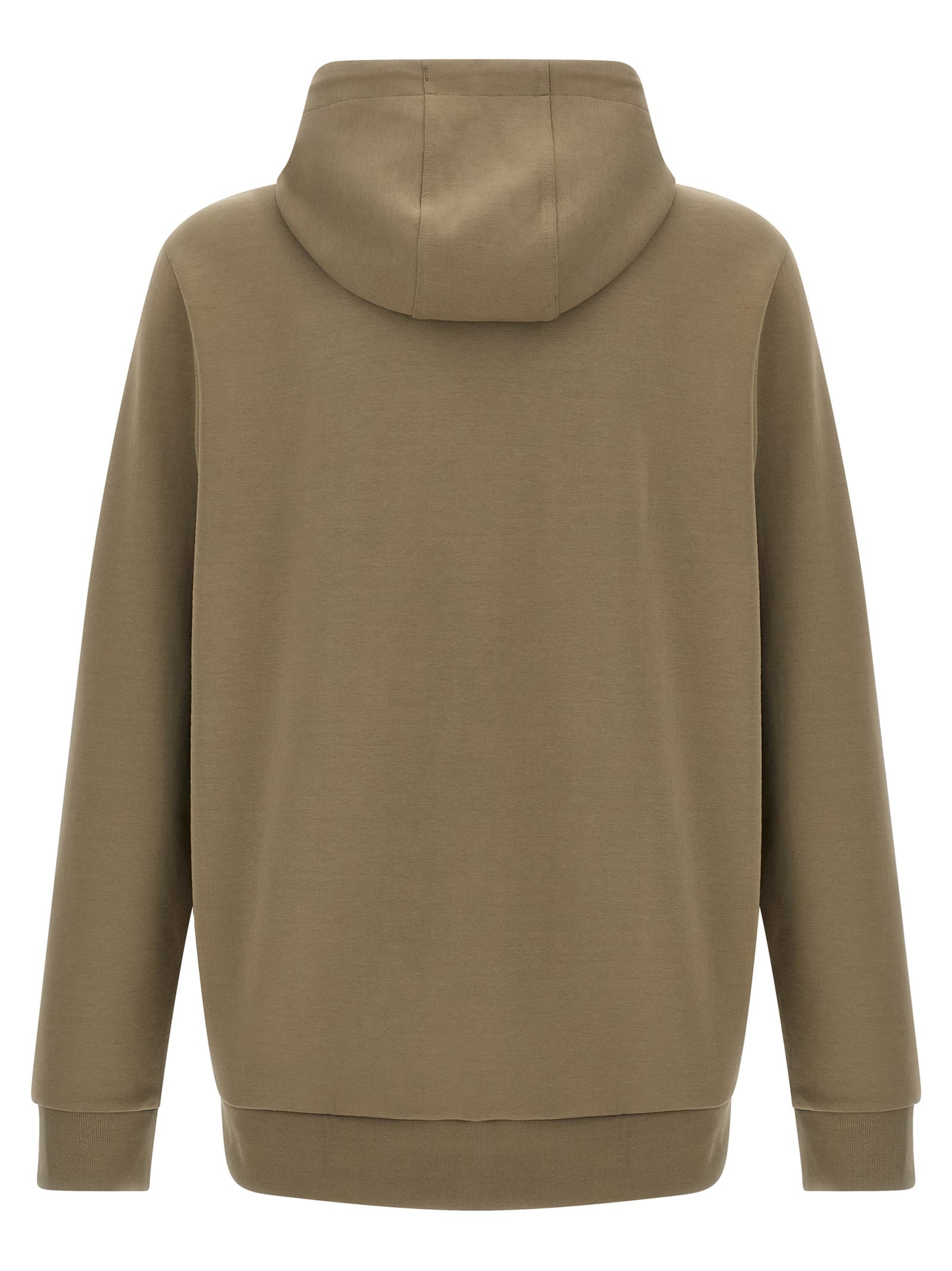 Hugo Boss C-spence 01 Leather-patch Hoodie In Green