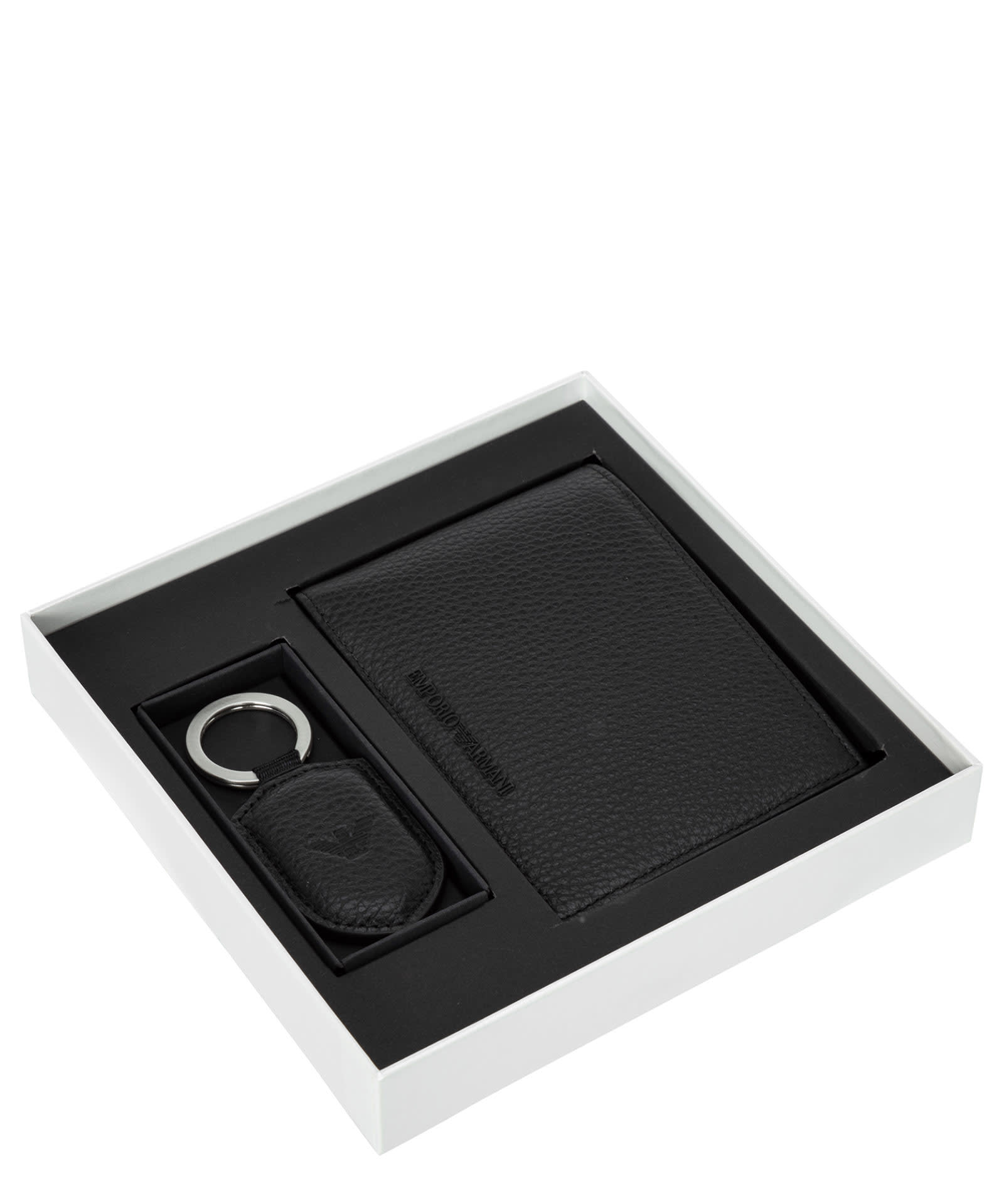 Emporio Armani Leather Wallet In Nero