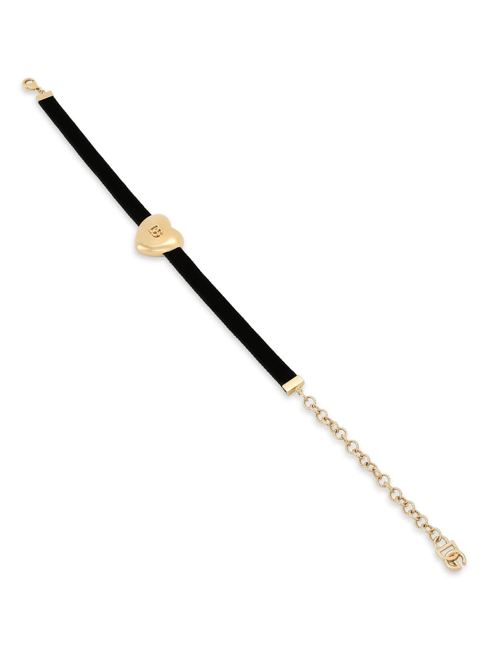 Shop Dolce & Gabbana Choker Velluto In Nero Oro