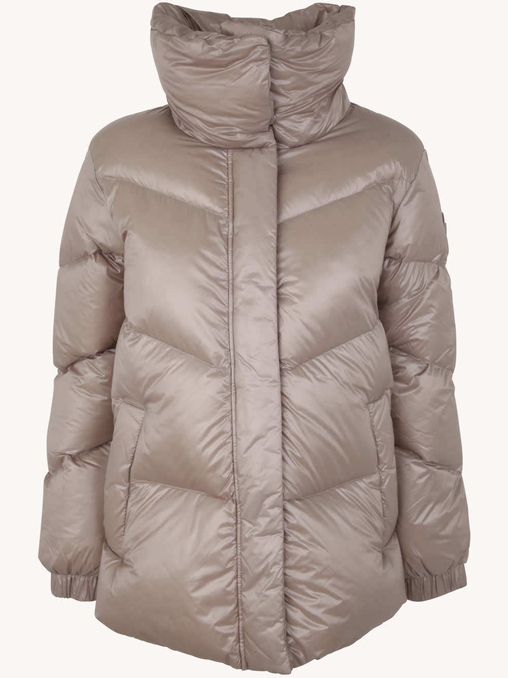 Woolrich Woolricch Aliquippa Funnel-neck Puffer Jacket In Light Taupe