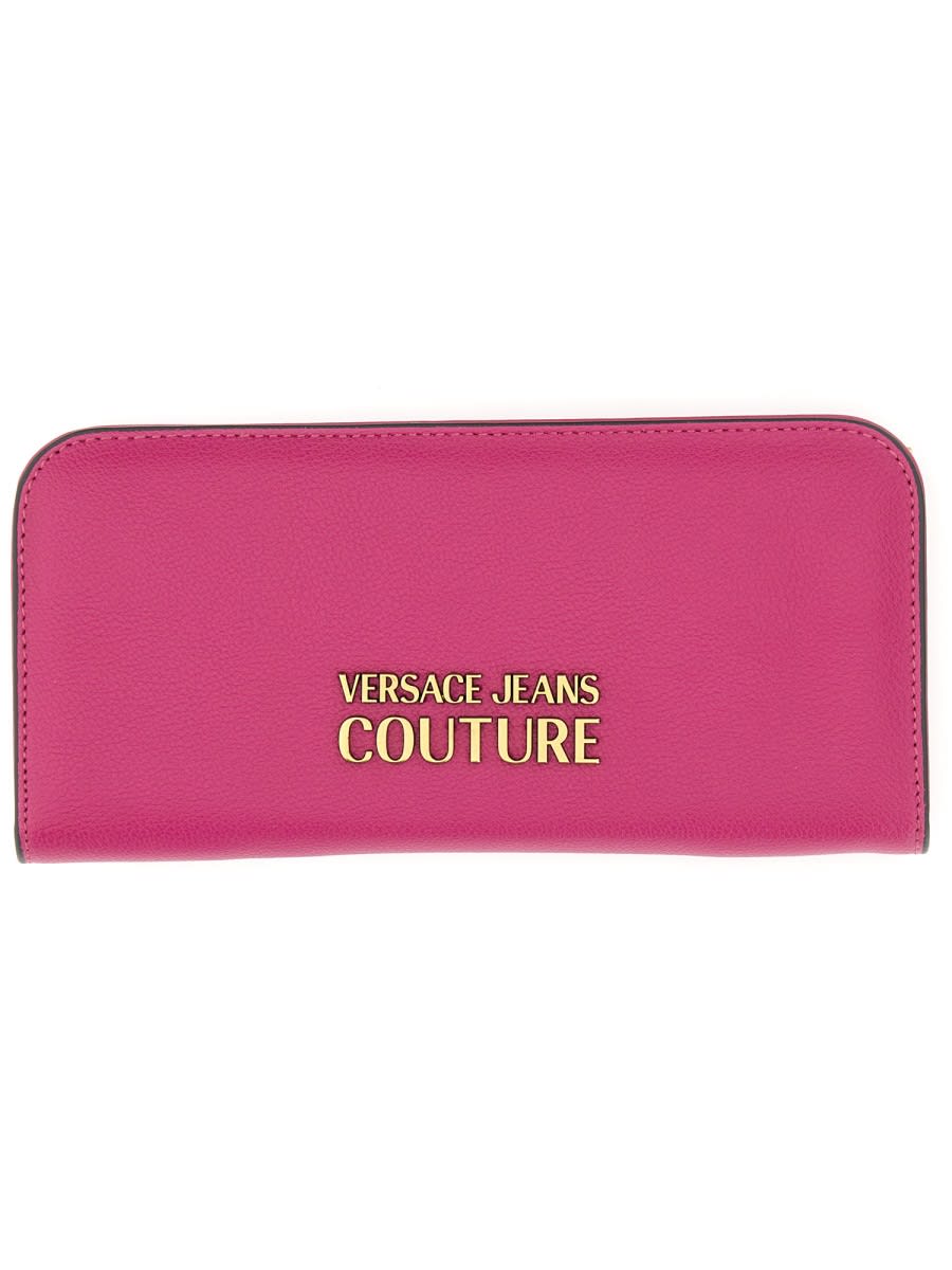 Shop Versace Jeans Couture Wallet With Logo In Pink
