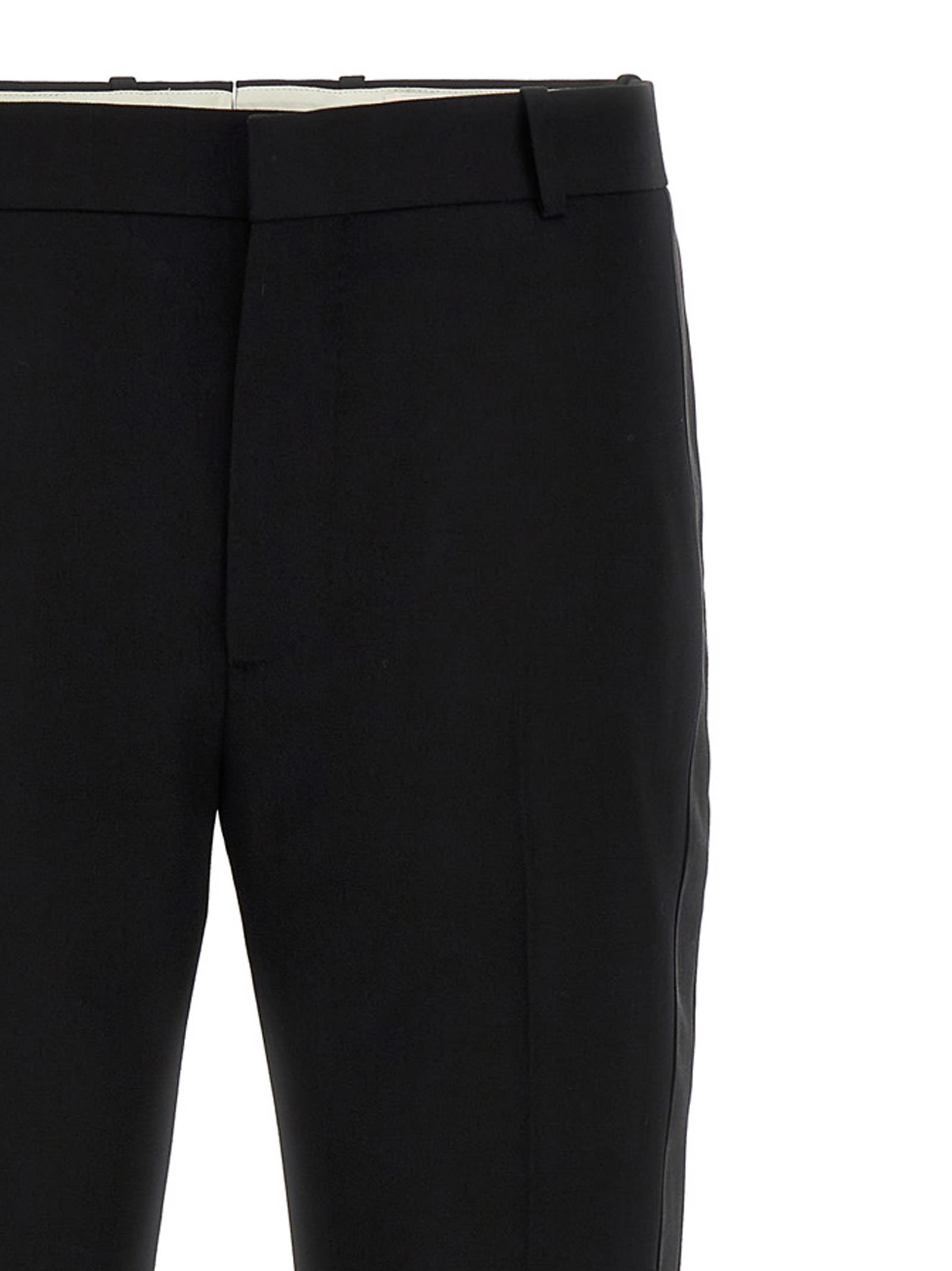 Shop Alexander Mcqueen Tucked-up Evening Pants In Black