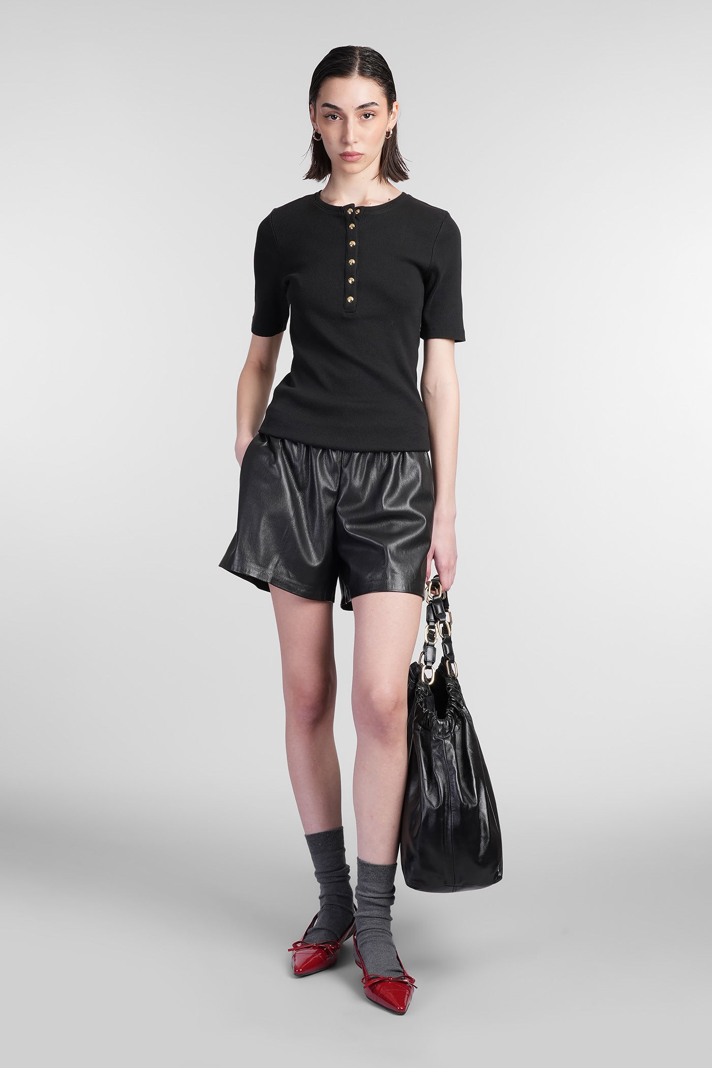 Anine Bing Black Short-sleeved T-shirt