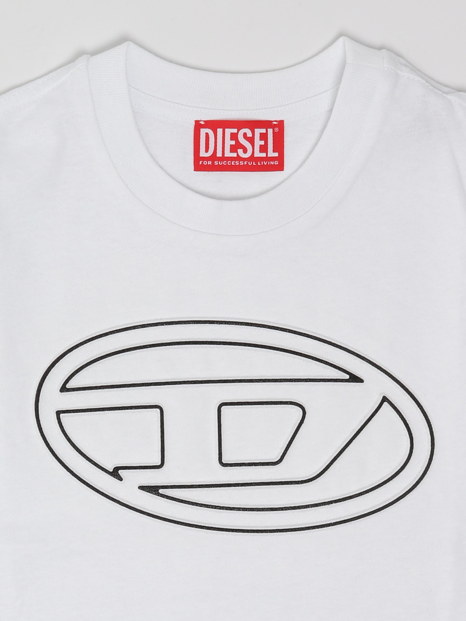 Shop Diesel Justbigoval Over T-shirt In Bianco