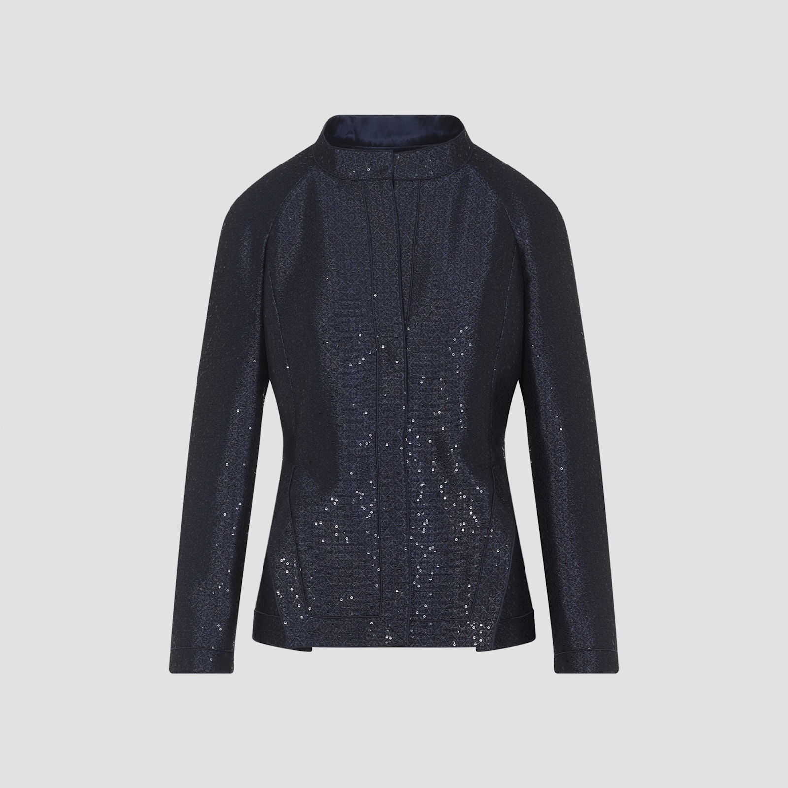 Giorgio Armani Tailored Jacket Sequin Embellishments In Blue