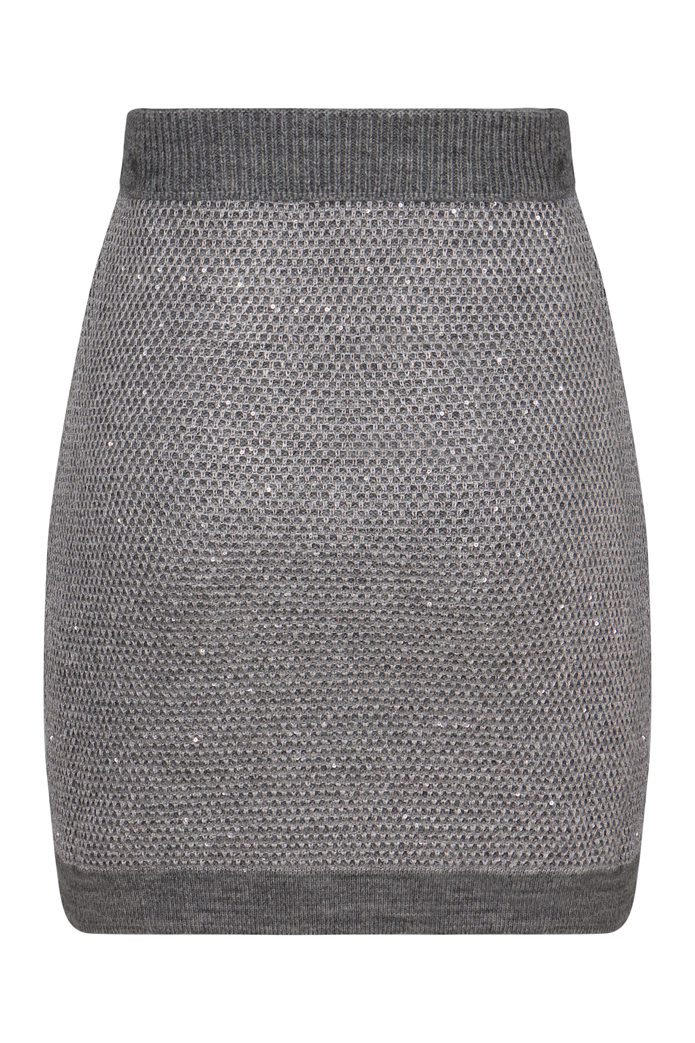 Elisabetta Franchi Gonna In Maglia Con Paillettes Traducendo Dallitaliano Allinglese Diventa: Sweater With Sequins. In Gray