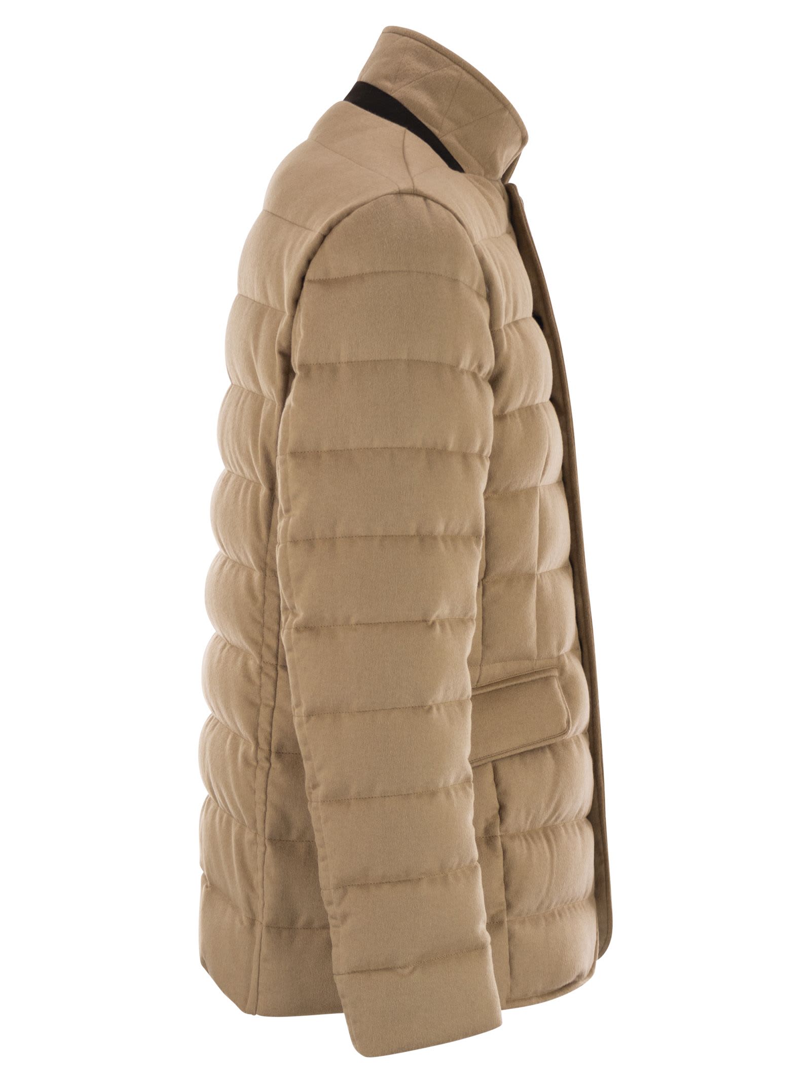 Moorer Jacket-style Down Jacket In Brown