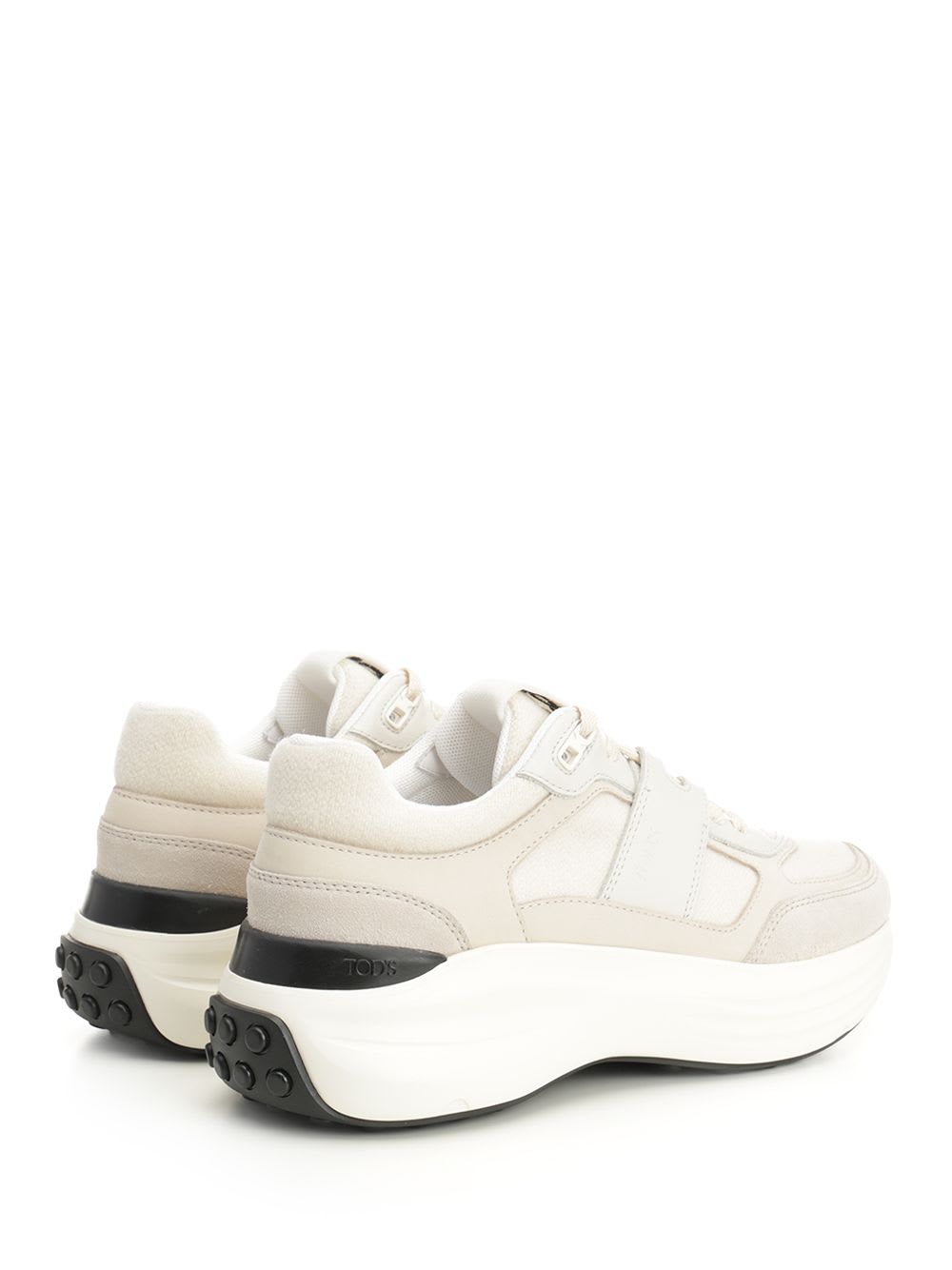Tod's Sneaker In A Mix Of Cloth, Suede And Nubuck Leather In Neutral
