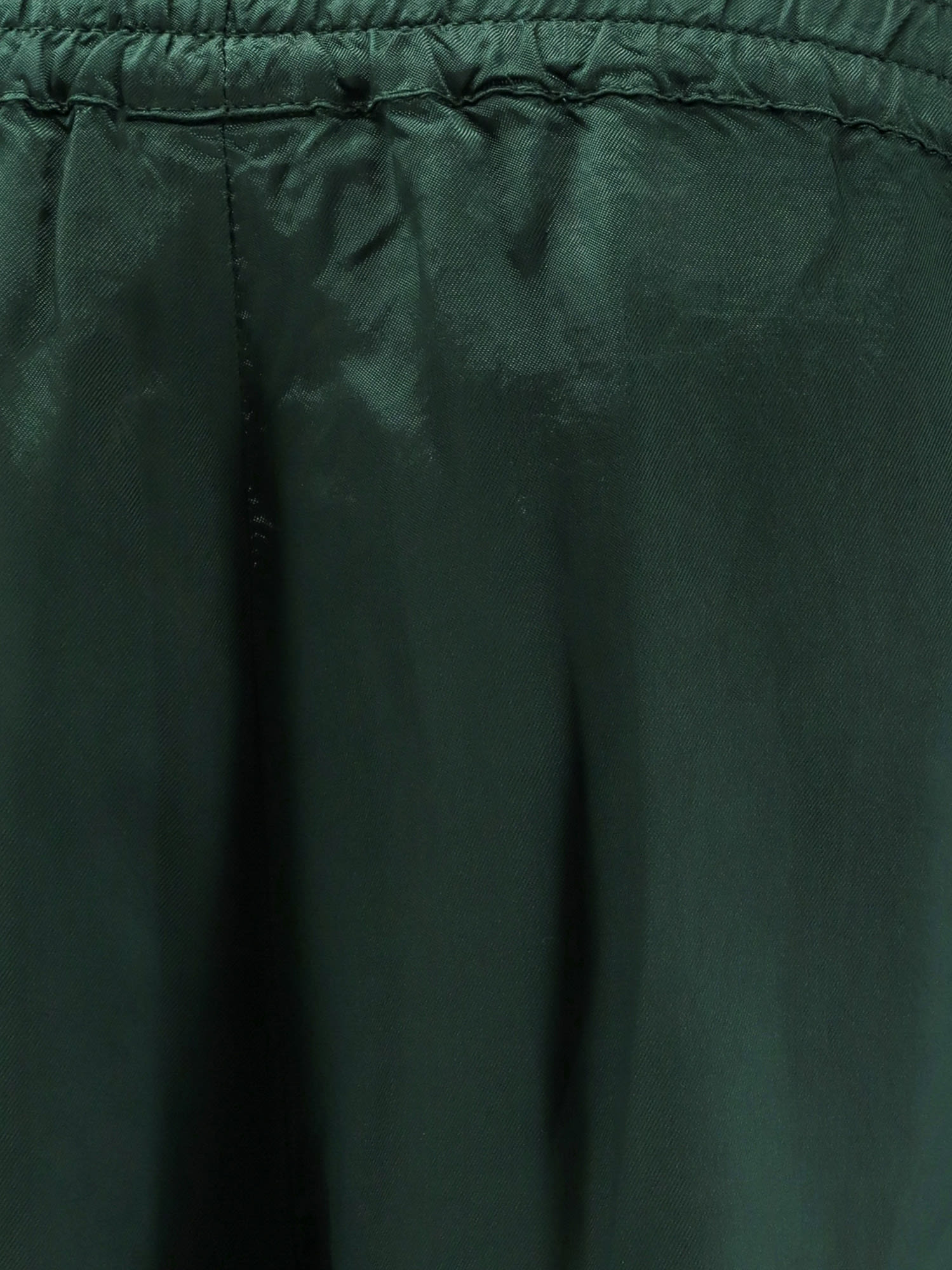Aspesi Trousers Elastic Waistband Side Welt Pockets Wide Leg In Green