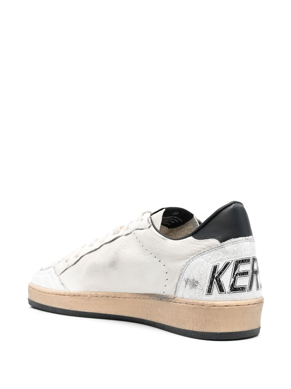 Shop Golden Goose Ballstar Nappa Upper Leather Star And Heel Crack Toe And Spur In White Black