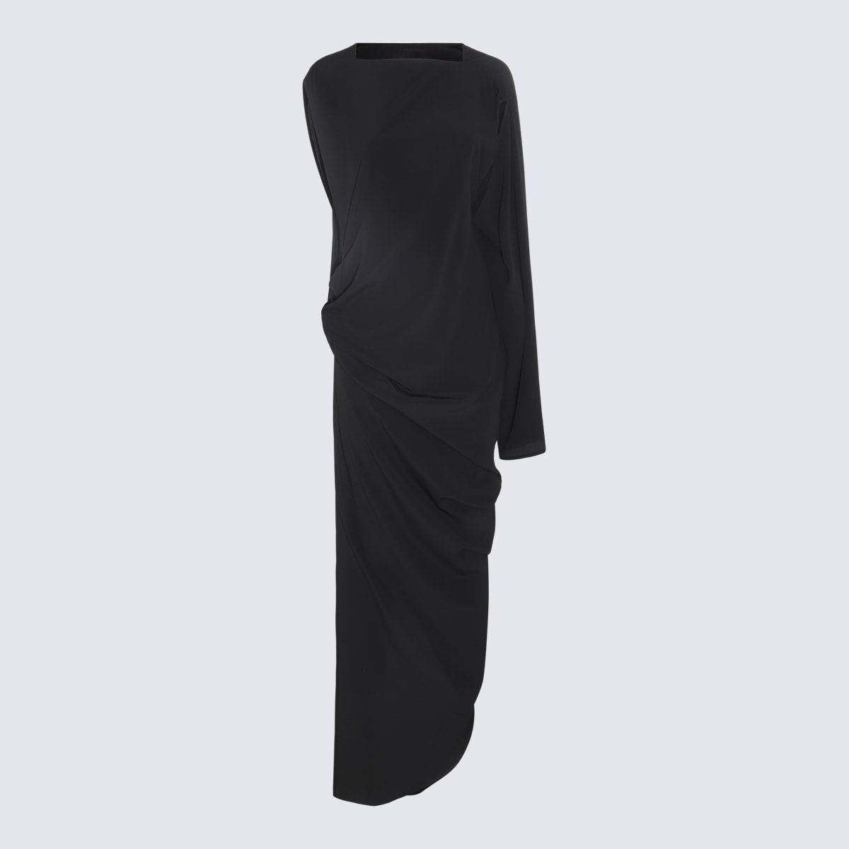 Shop Rick Owens Black Silk-viscose Blend Dress