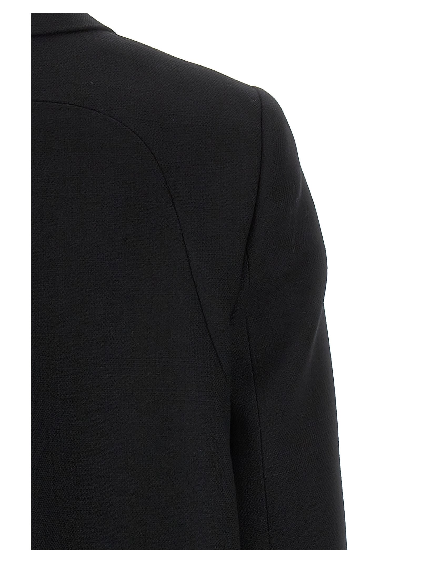 Shop Fendi Double-breasted Blazer In Black