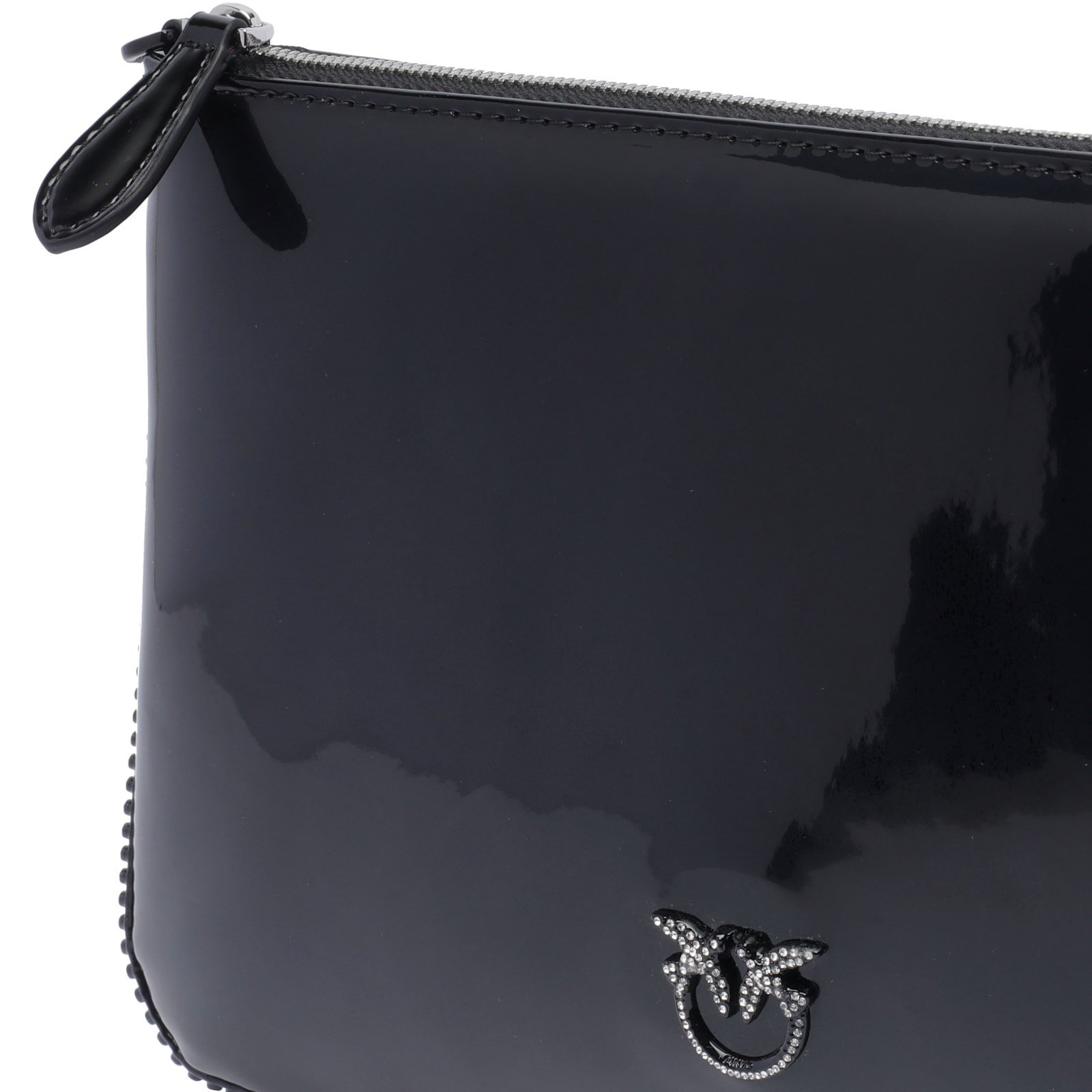 Shop Pinko Classic Love Simply Flat Bag In Nero Limousine Block Color