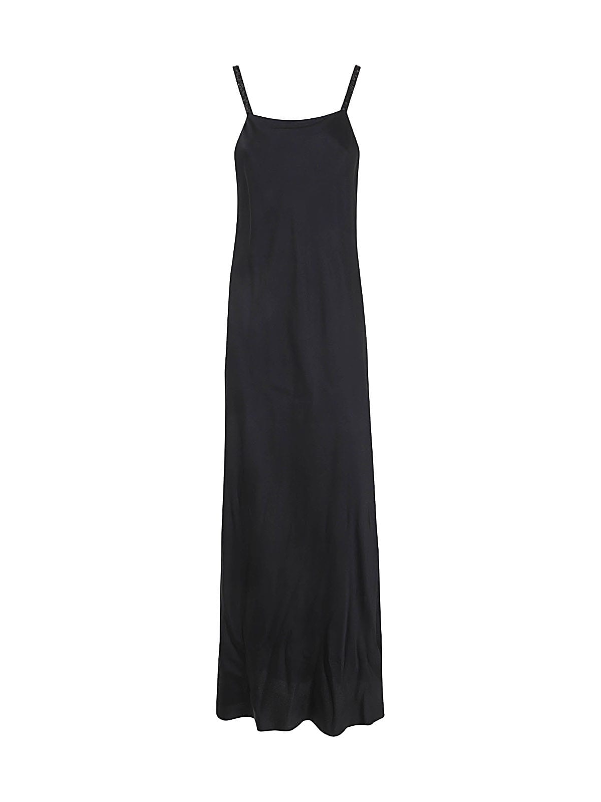 Antonelli Nicla Long Dress With Paillettes Strap In Black