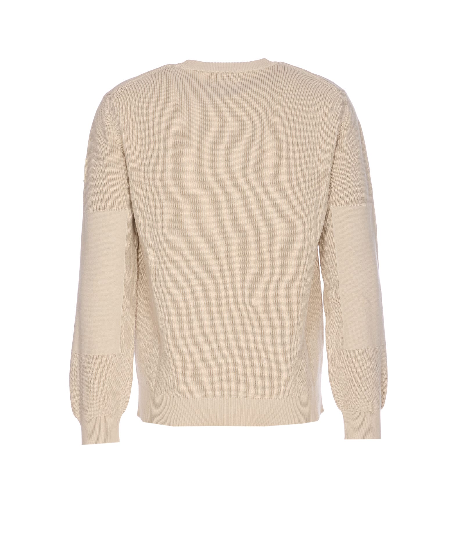 Belstaff Ribbed Crewneck Sweater Long Sleeves In Neutral