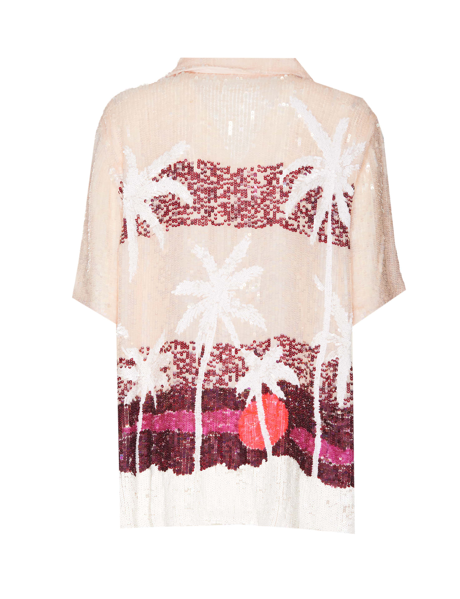 Shop P.a.r.o.s.h Gust Palms Fantasy Sequins Shirt In Pink