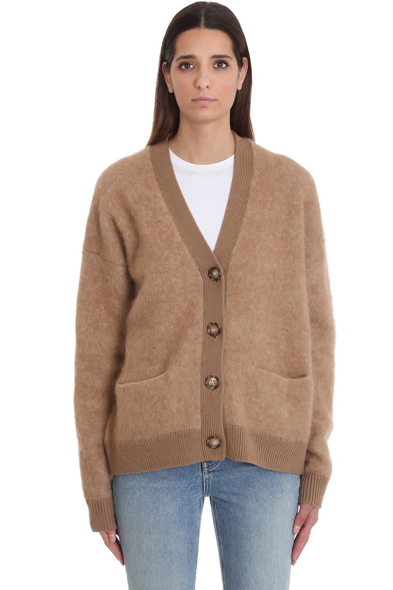 Acne Studios Rives Mohair Cardigan In Brown Wool | ModeSens