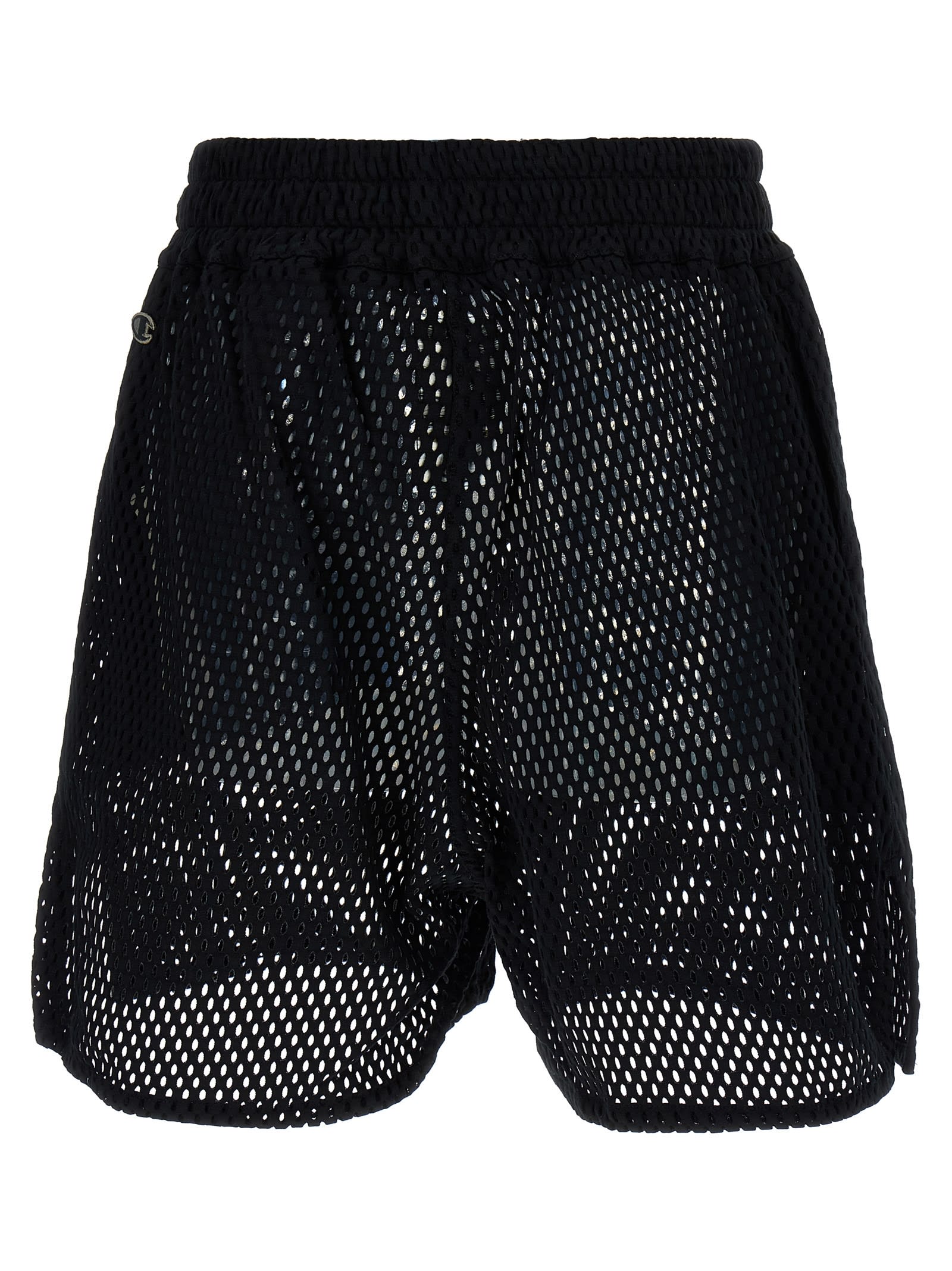Rick Owens Champion Bermuda Mesh Waistband In Black