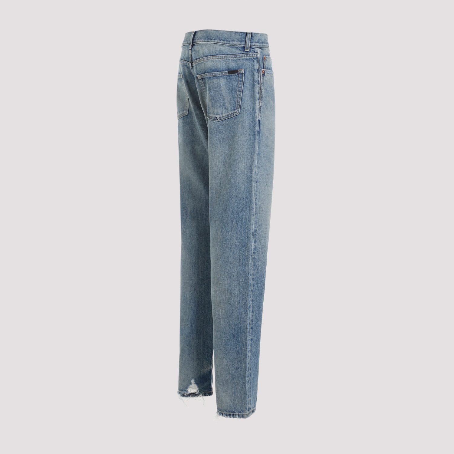 Shop Saint Laurent Relaxed Straight Jeans In Charlotte Blue